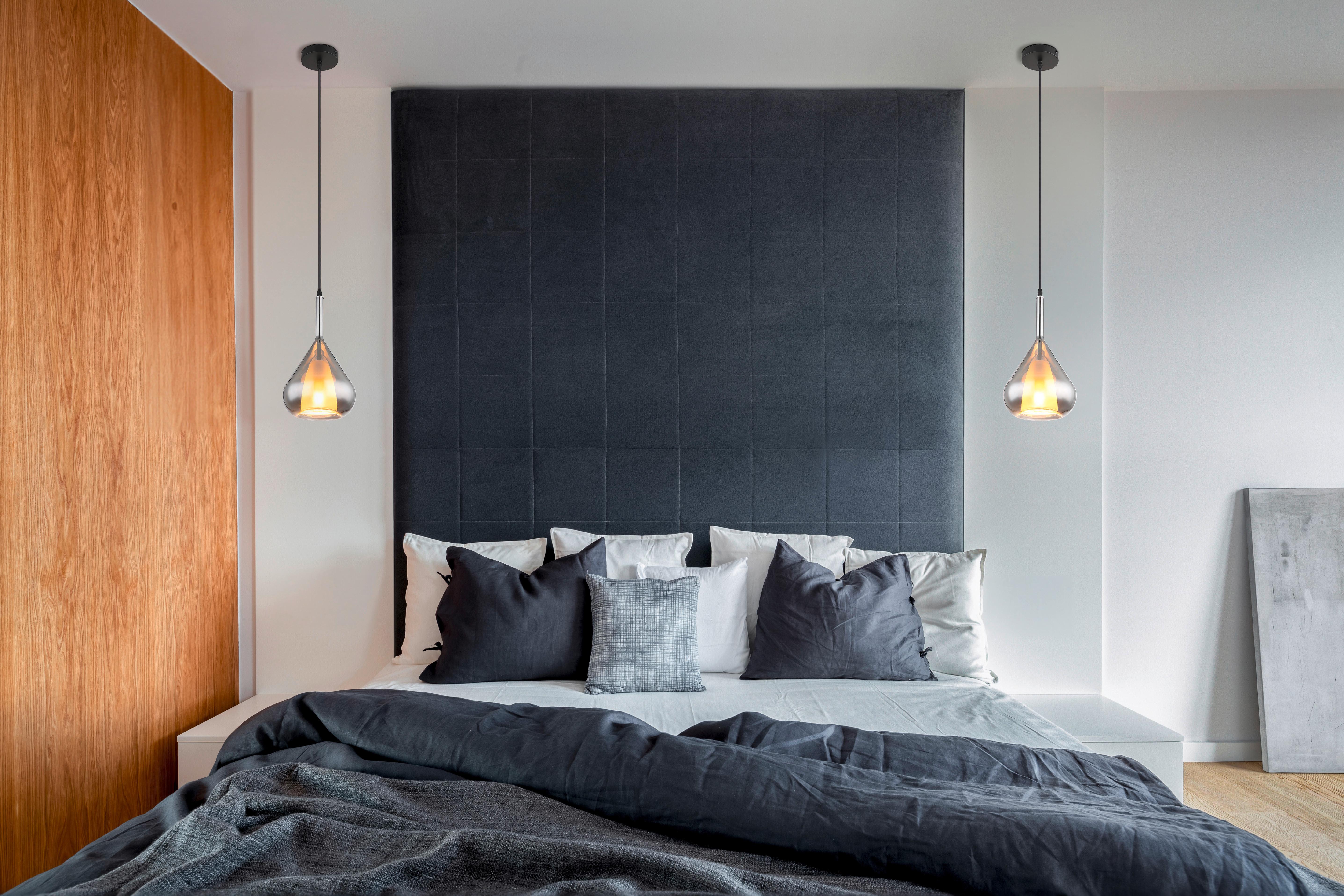 Hängeleuchte Greeky Grau/Schwarz max. 60 Watt - Schwarz/Grau, Design, Glas/Metall (20/150cm) - Globo