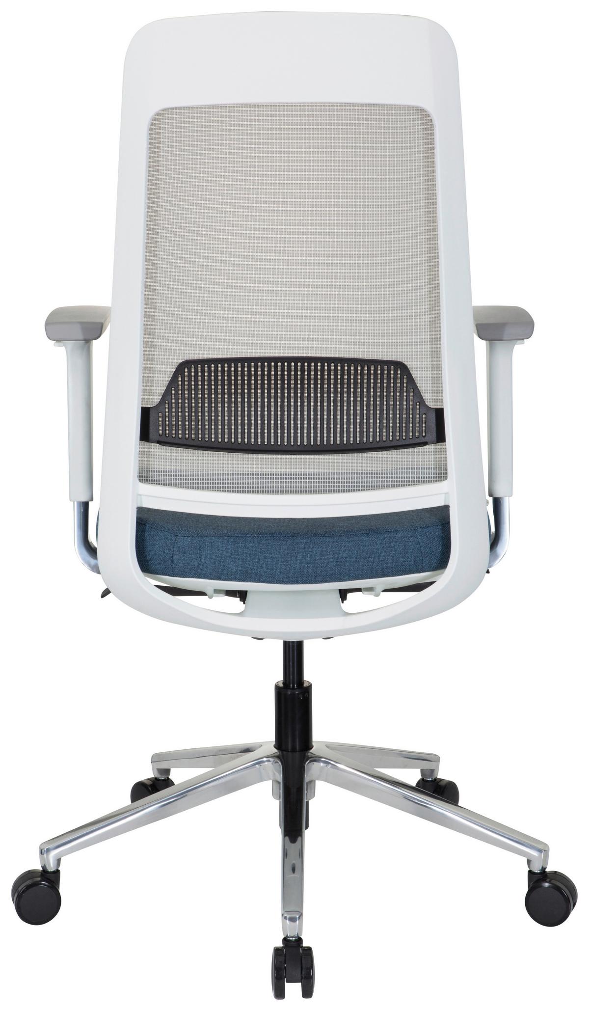 Pisarniški Stol Chiaro T1 White, Modra, Siva - modra/siva, Moderno, kovina/umetna masa (67/118/63cm) - MID.YOU