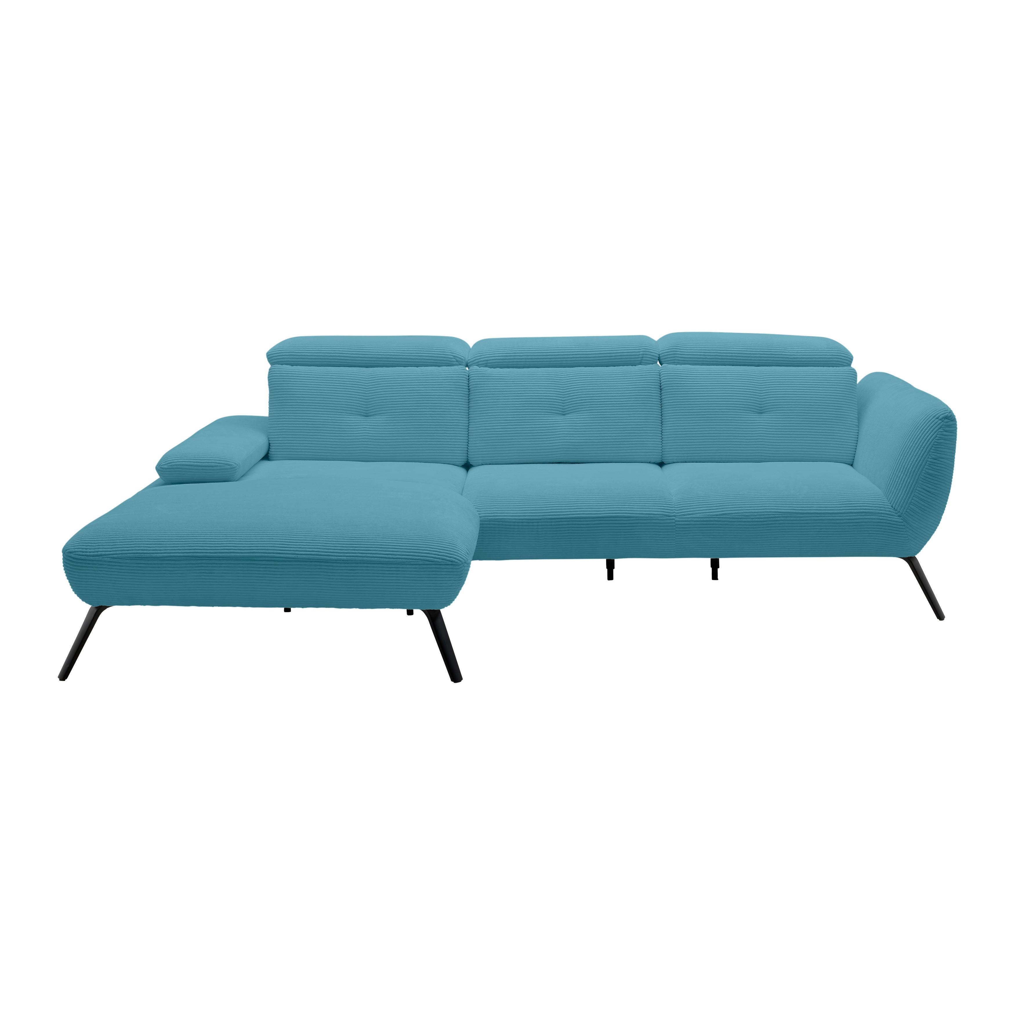 Wohnlandschaft Seattle Blau - Blau/Schwarz, MODERN, Holzwerkstoff/Textil (196/301cm) - Premium Living