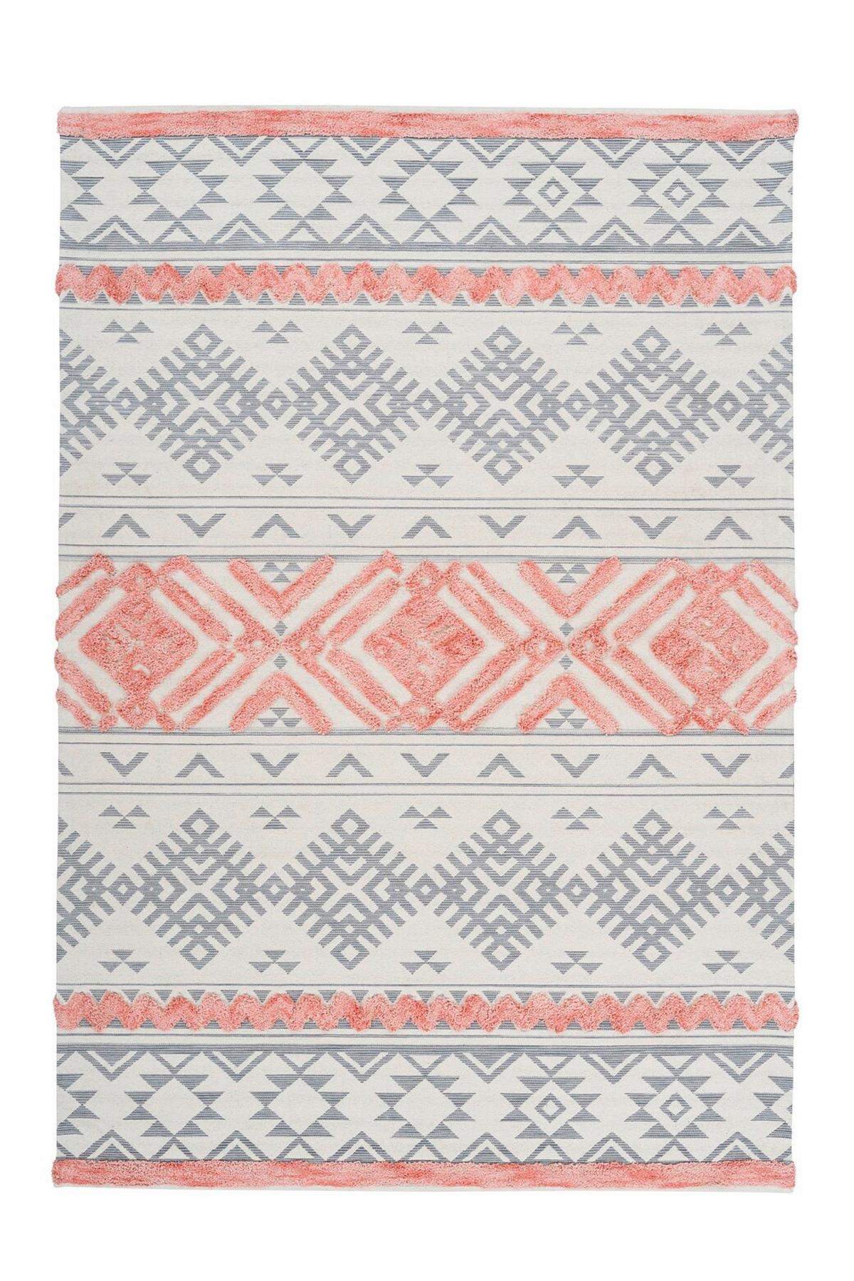 FLACHWEBETEPPICH ETHNIE 200 GRAU/APRICO 200X290 - Koralle/Grau, Design, Textil (200/290cm) - Kayoom