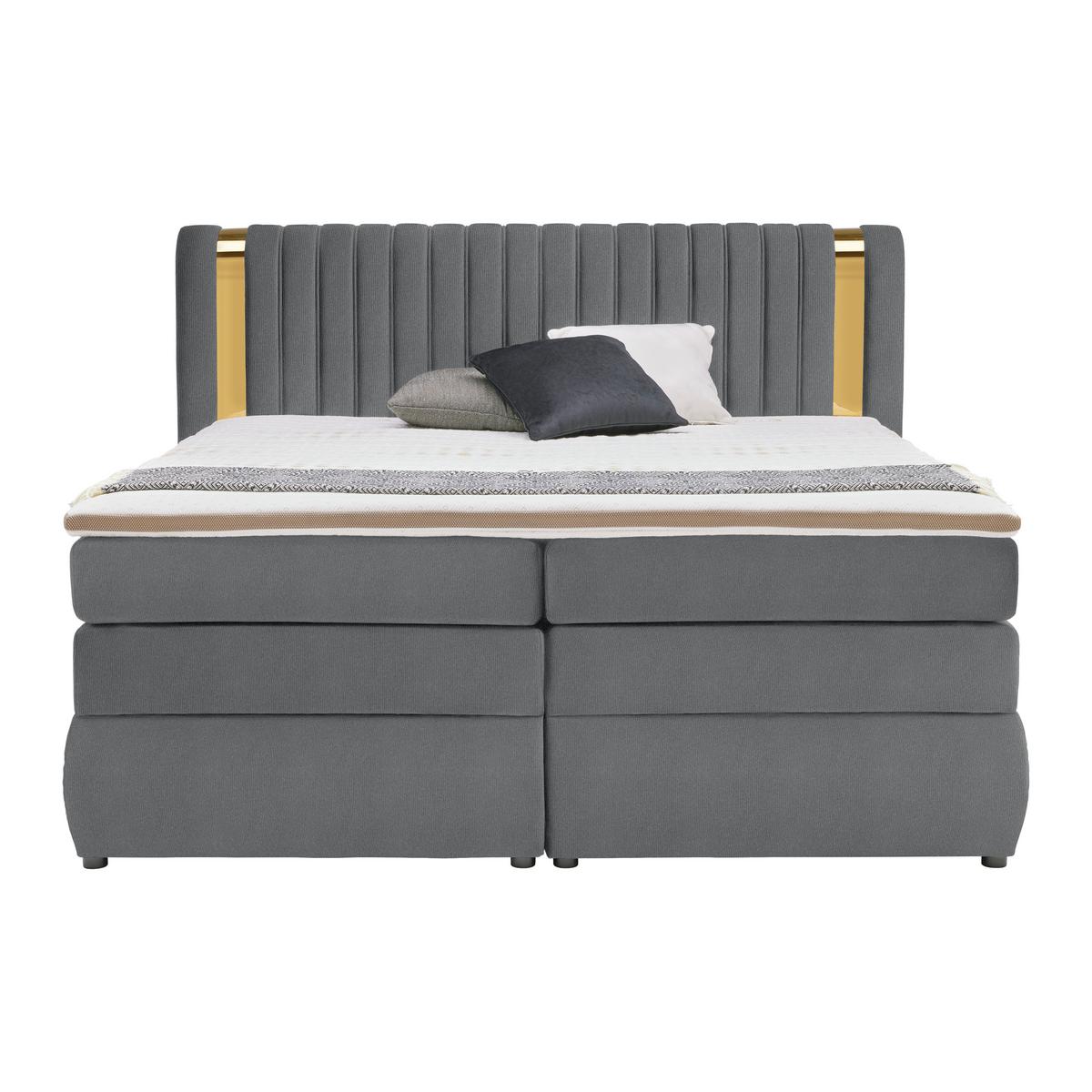 PAT BOXSPRING MINOLA GOLD EXKLUZIV - antracit, Konventionell, textil (160/200cm) - Premium Living