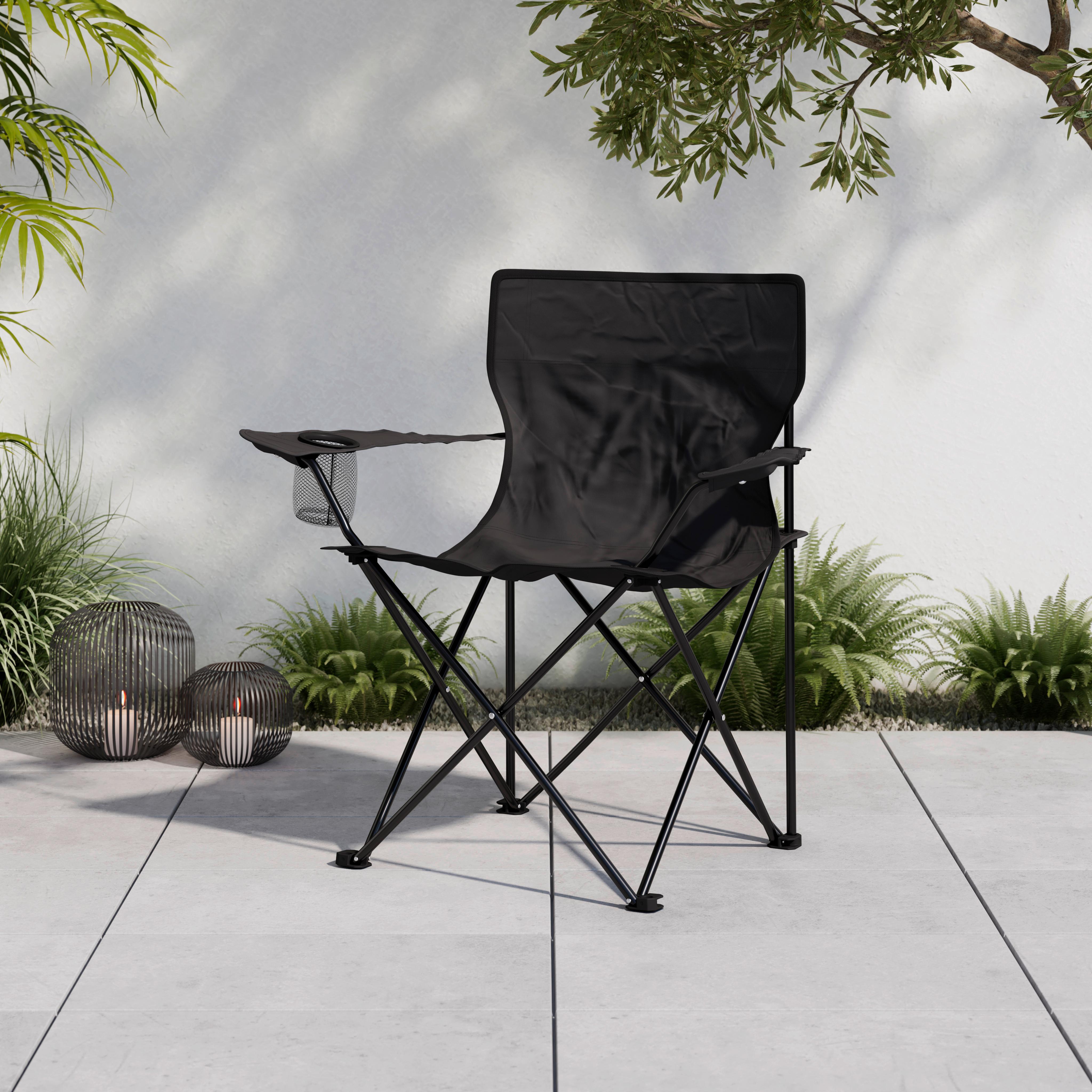 Campingsessel Blacky Schwarz ca. 80x80x51cm - Schwarz, Basics, Textil/Metall (80/80/51cm)