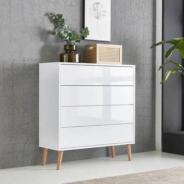 Kommode Mailand Typ 3 + HF Weiß - Weiß Hochglanz/Weiß, MODERN, Holzwerkstoff (79/86/33cm) - MID.YOU