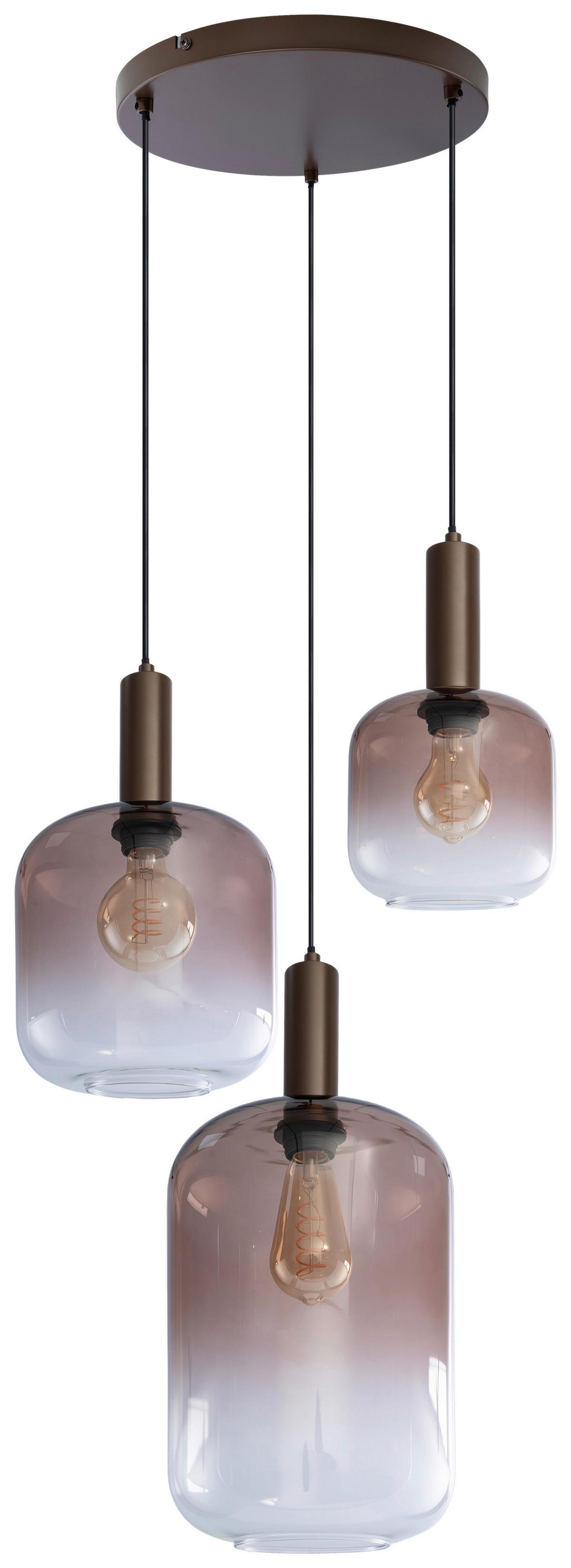 LAMPA WISZĄCA TINA - brązowy, Trend, metal/szkło (42/120cm) - Collett's Monde