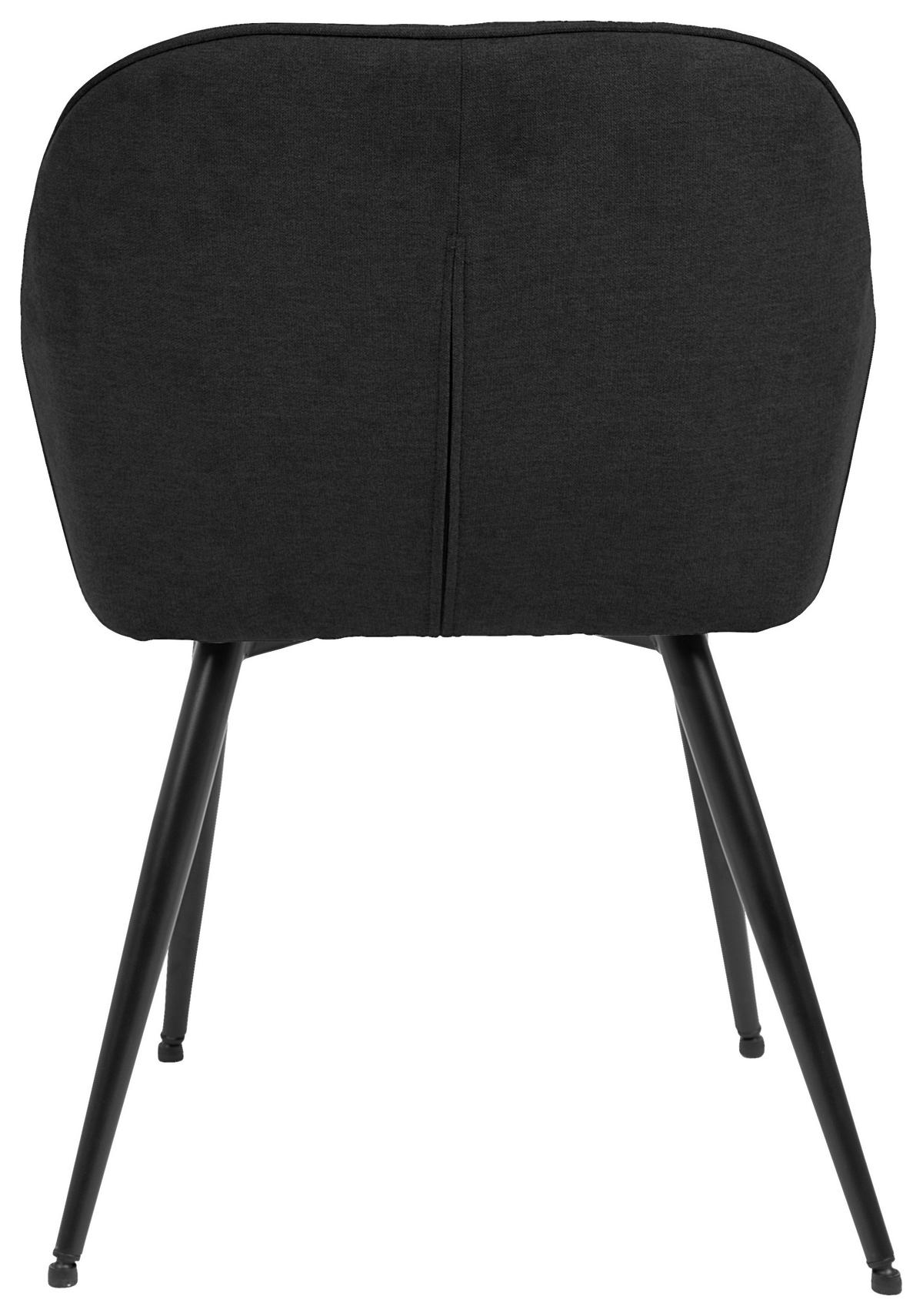 KRZESŁO Z PODŁOKIETNIKAMI ANCONA - antracytowy/czarny, Romantik / Landhaus, metal/tkanina (55/80/61cm) - Livetastic