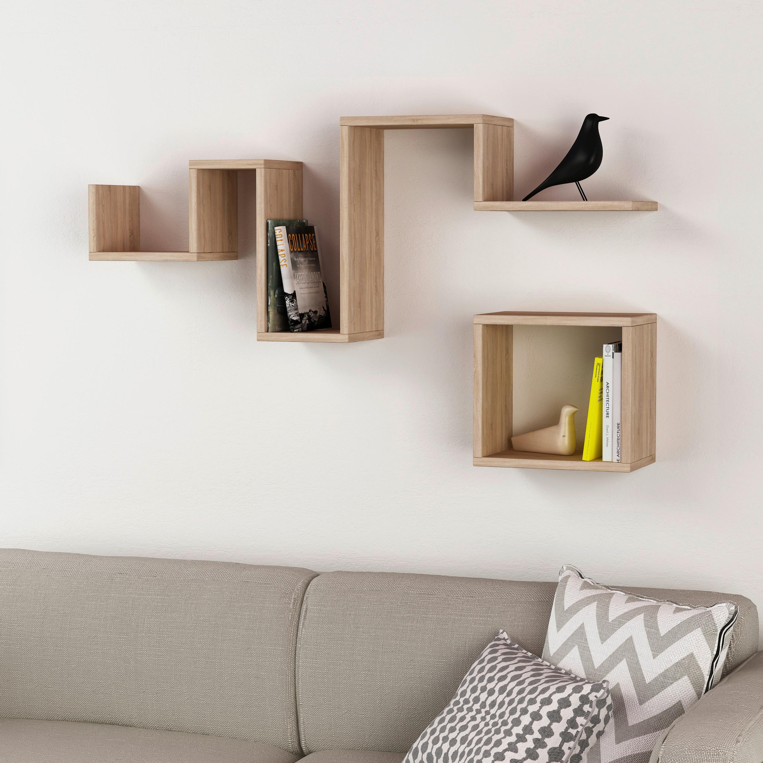 WANDBOARD FOLLOW REGAL - Eichefarben, Design, Holzwerkstoff (116/45/20cm) - Livetastic