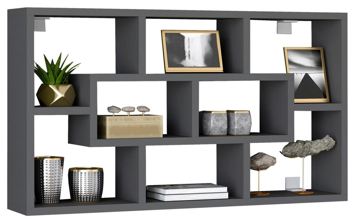 Stenski Regal Opila, Antracit - antracit, Moderno, leseni material (85/48/16cm) - MID.YOU