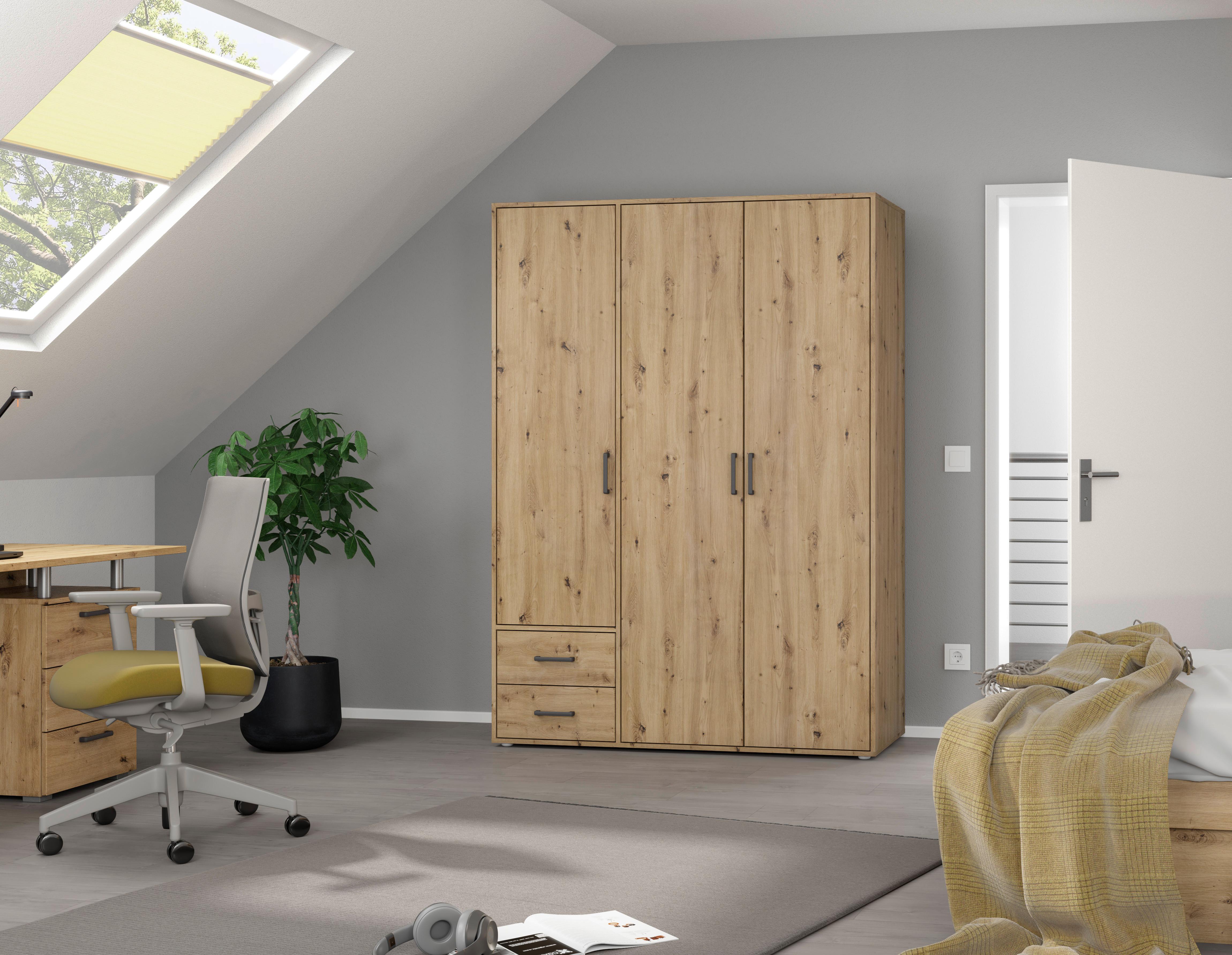 DULAP  USI ROTATIVE VOYAGER - stejar Artisan, Modern, material pe bază de lemn (140/194/53cm) - Modern Living