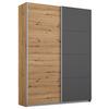 Ormar S Kliznim Vratima Subito - boje grafita/hrast Artisan, Moderno, drvni materijal/metal (136/197/61cm) - Modern Living