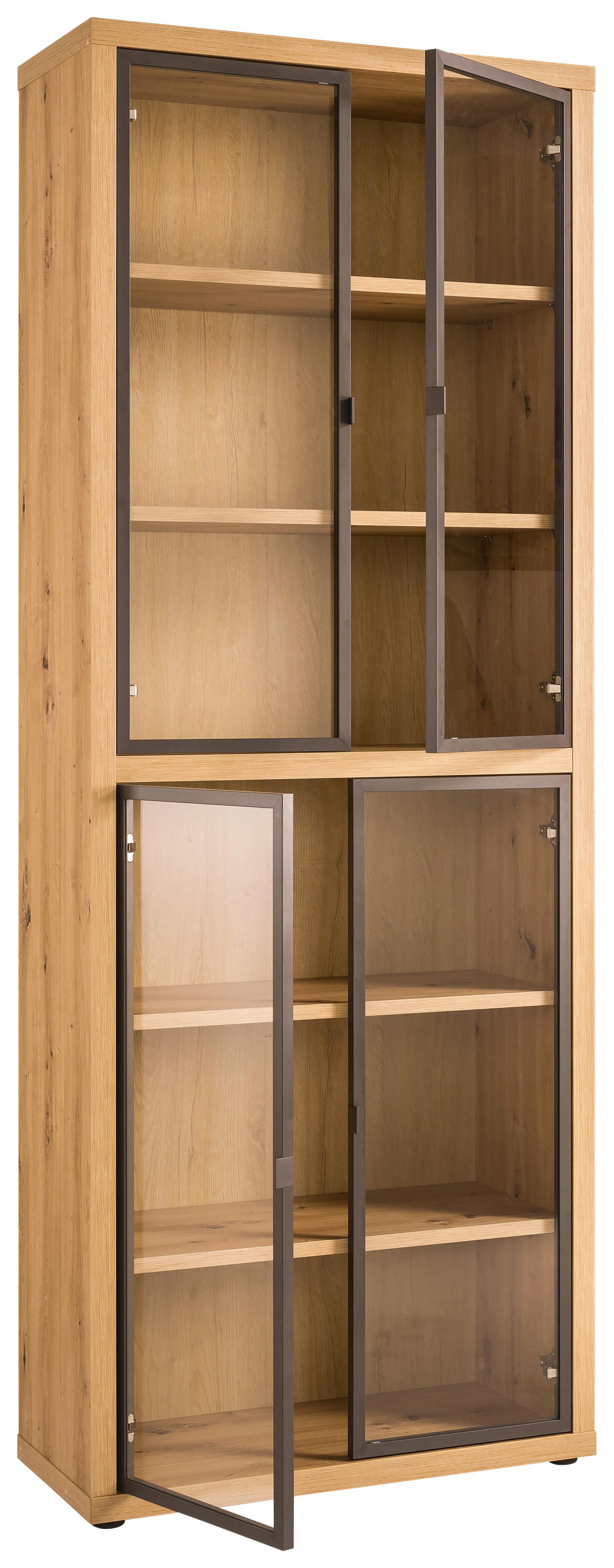 Türenset aus Glas in Anthrazit - Anthrazit, Modern, Glas/Metall (74/101cm) - Modern Living