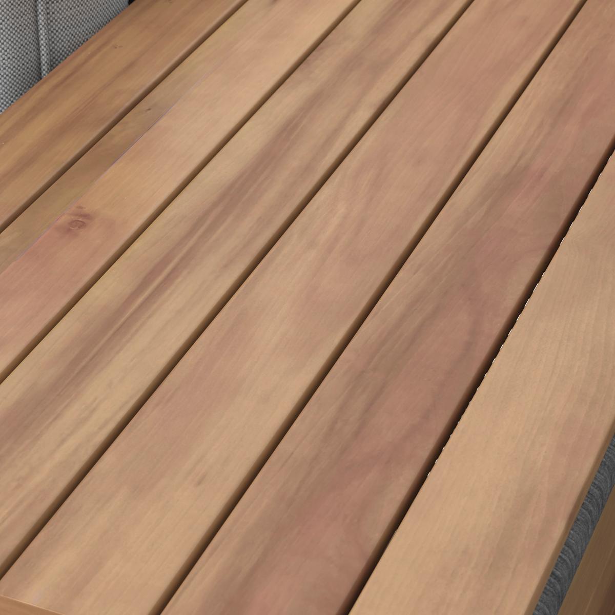 Loungegarnitur Marilou Grau Outdoorgewebe/Kunststoff/Holz - Grau/Akaziefarben, MODERN, Holz/Kunststoff - Bessagi Garden