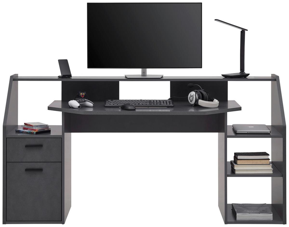Gaming Tisch Zocker 1 in Materafarben - Modern, Holzwerkstoff/Kunststoff (180/92/68cm) - Mömax