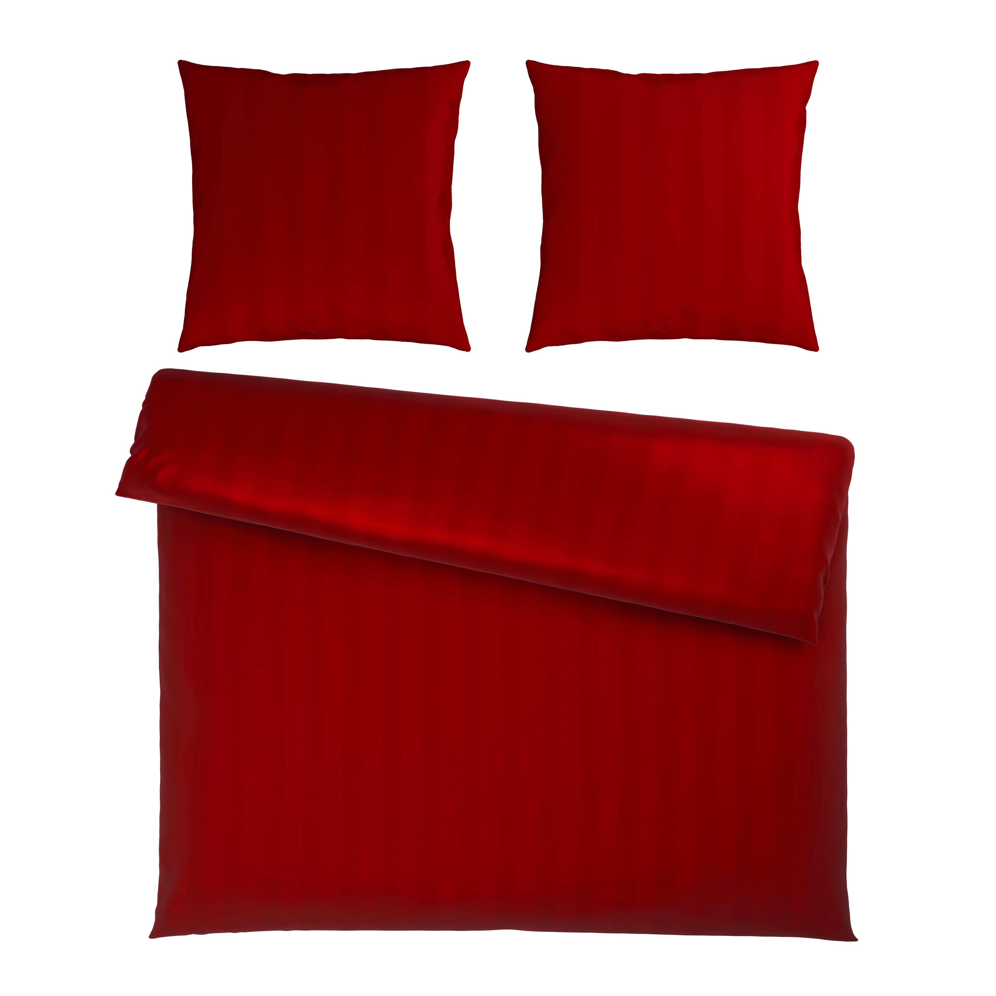 Bettwäsche Xenia Streif XXL Rot ca. 200x200cm - Rot, MODERN, Textil (200/200cm) - Premium Living