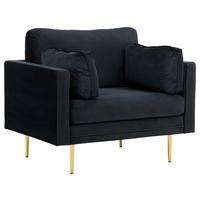 Sessel Boom ca. 110x84x86 cm Schwarz - Hellbraun/Schwarz, Design, Textil/Metall (110/84/86cm) - Livetastic