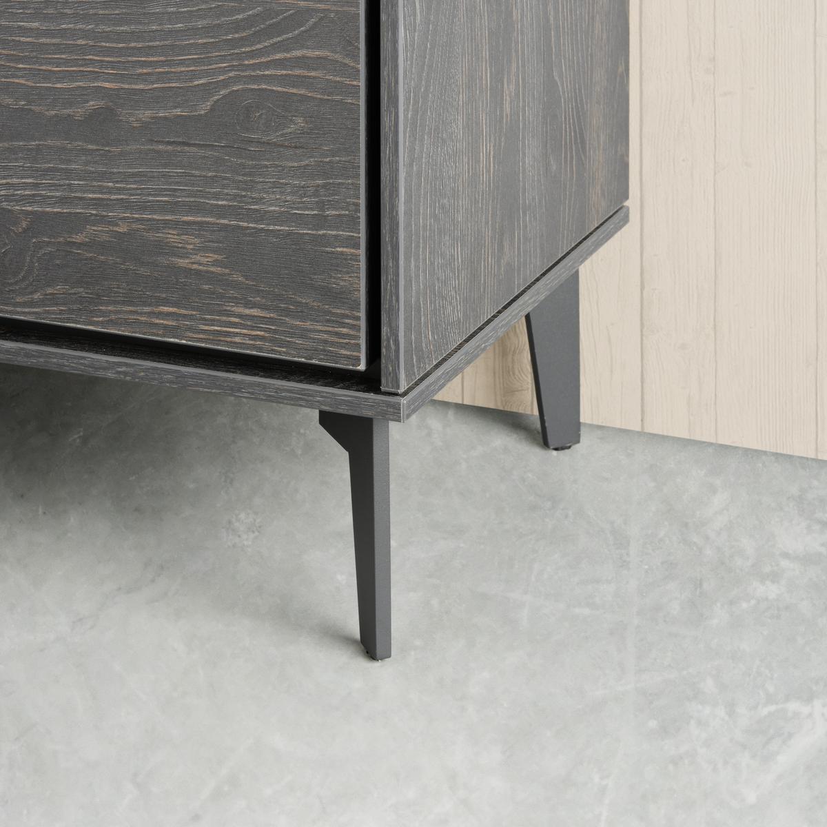 TV-Element in Anthrazit - Anthrazit/Schwarz, Modern, Holzwerkstoff/Metall (213/54/50cm) - Premium Living