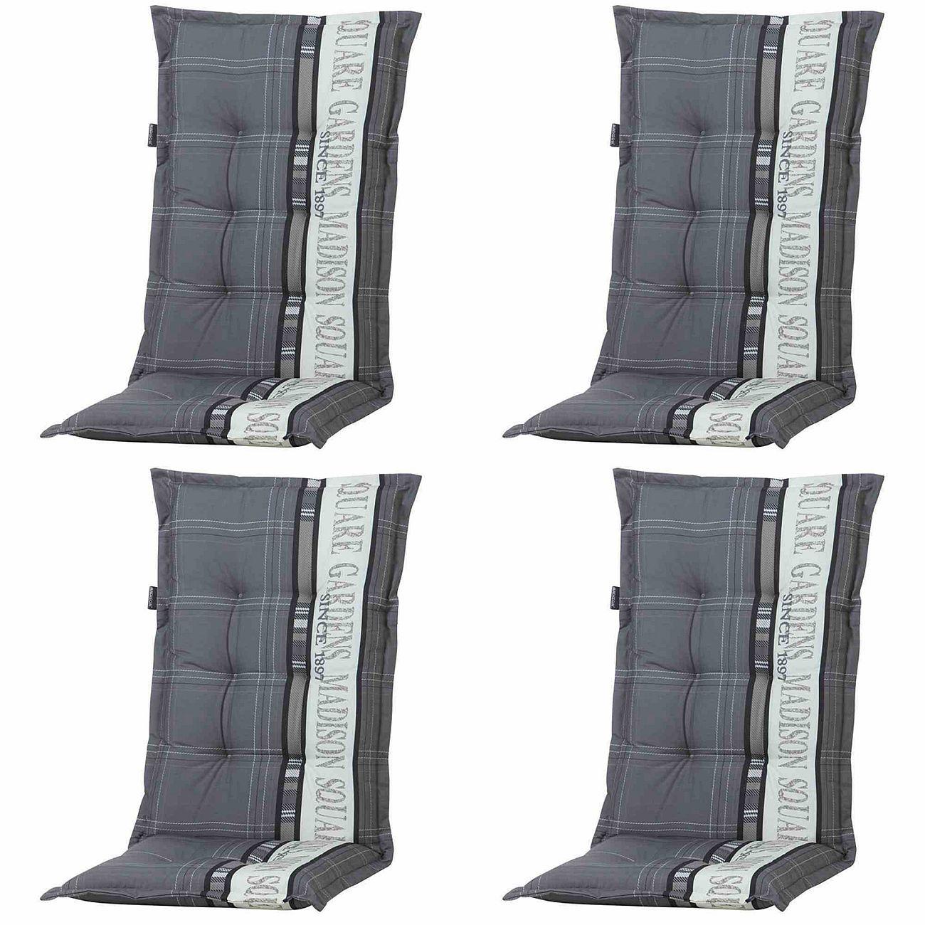 Sesselauflagen-Set Garden 4-tlg. Hochlehner Grau - Grau, KONVENTIONELL, Textil (50/8/123cm) - Ambia Garden