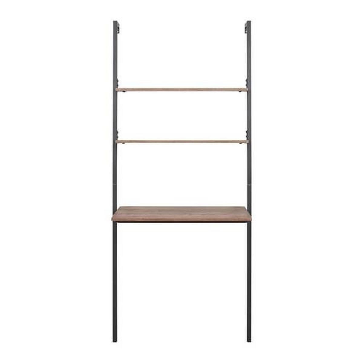 Wandregal Maja Nussbaumfarben MDF ca.80x50 cm - Nussbaumfarben/Schwarz, MODERN, Metall (80/50/180cm) - Bessagi Home