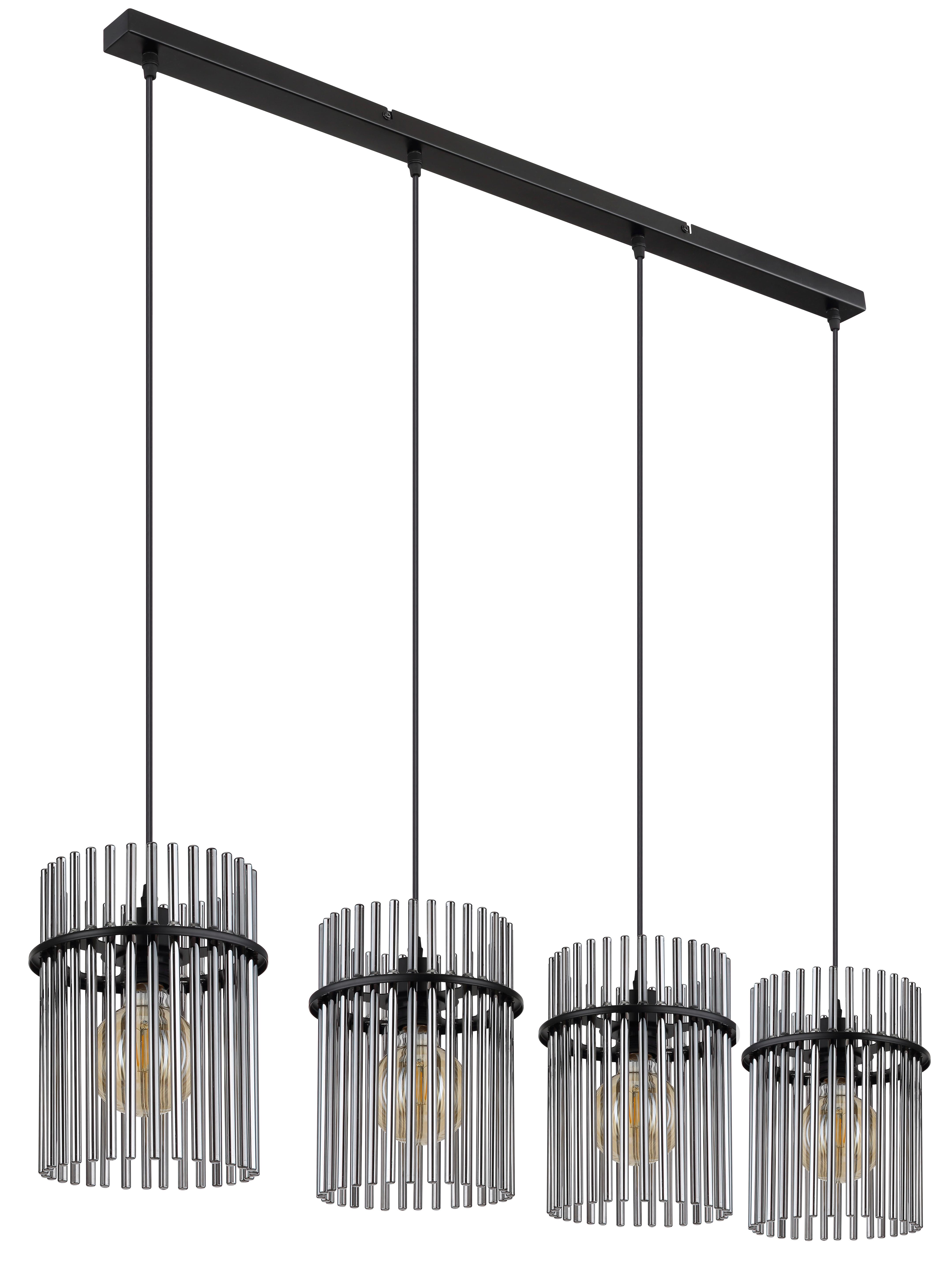 LAMPA WISZĄCA 15698-4H - czarny/szary, Trend, tworzywo sztuczne/metal (110/20/140cm)