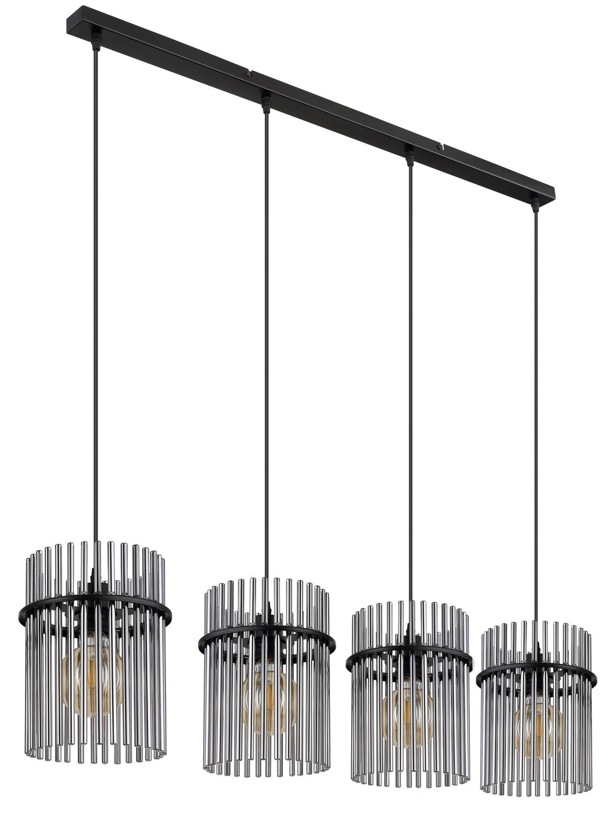 LAMPA WISZĄCA 15698-4H - czarny/szary, Trend, tworzywo sztuczne/metal (110/20/140cm)