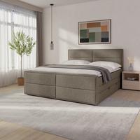 Boxspringbett Palermo ca. 180x200 cm Naturfarben - Beige, MODERN, Holz/Holzwerkstoff (180/200cm) - MID.YOU