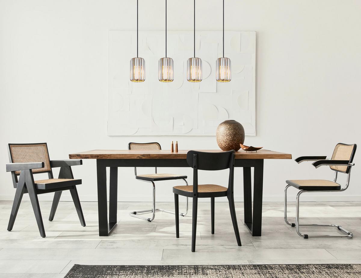 HÄNGELEUCHTE 30220446 RUN - Braun/Grau, Trend, Glas/Metall (88/13,5/120cm) - Globo