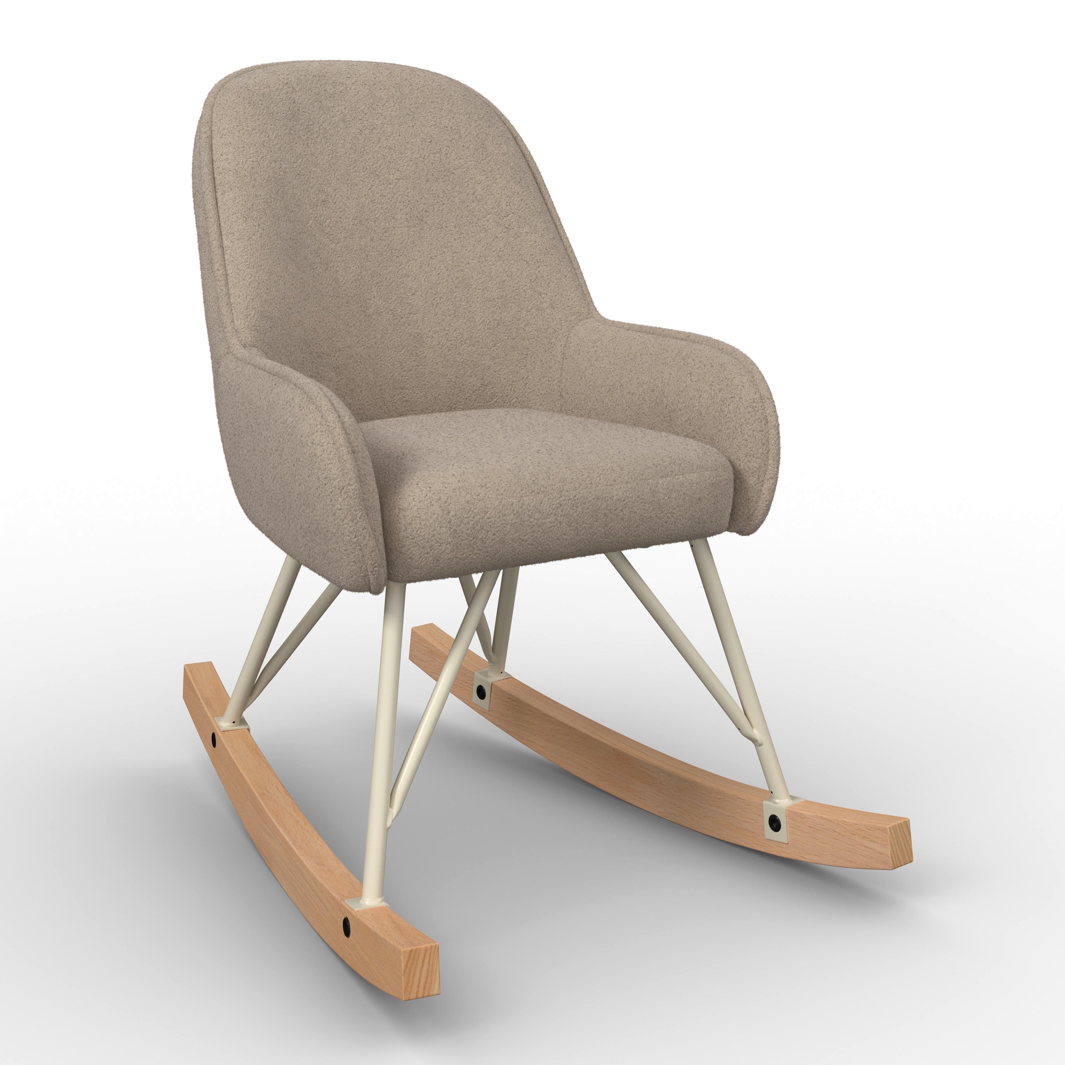 GUNGSTOL FÖR BARN LUNA - beige/bokfärgad, Modern, metall/trä (47/69/60cm) - Bessagi Kids