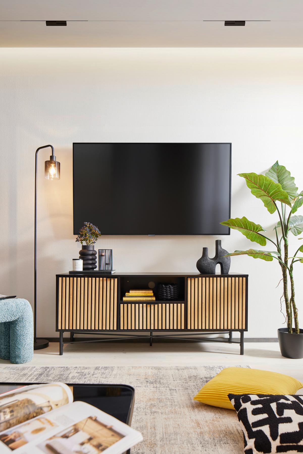 Stehleuchte Estelle in Schwarz max. 25 Watt - Schwarz, Modern, Glas/Metall (38,5/22/160,5cm) - Mömax