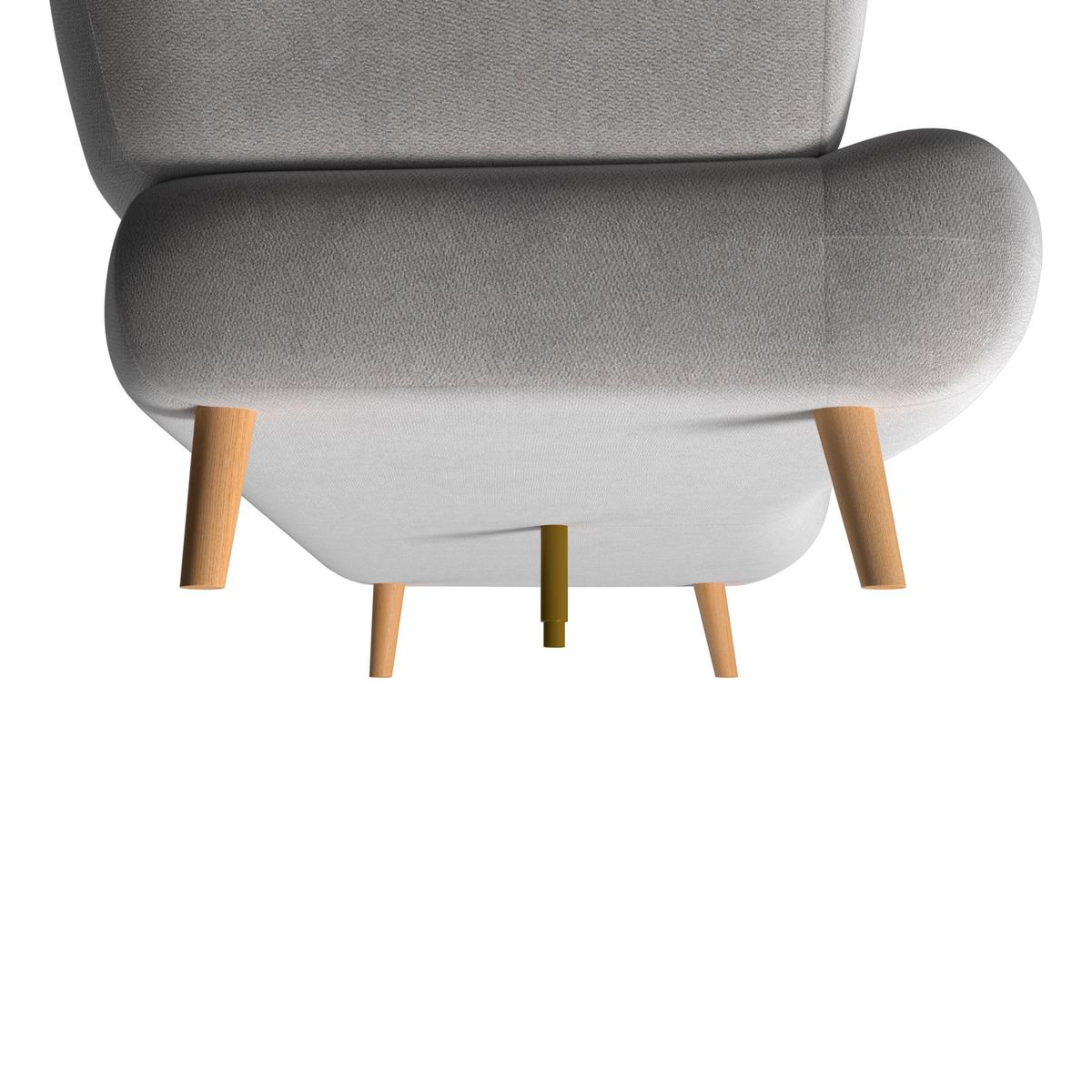 Sofa Elisabeth Bouclé Grau - Naturfarben/Grau, MODERN, Holz/Textil (216/81/94cm) - Bessagi Home