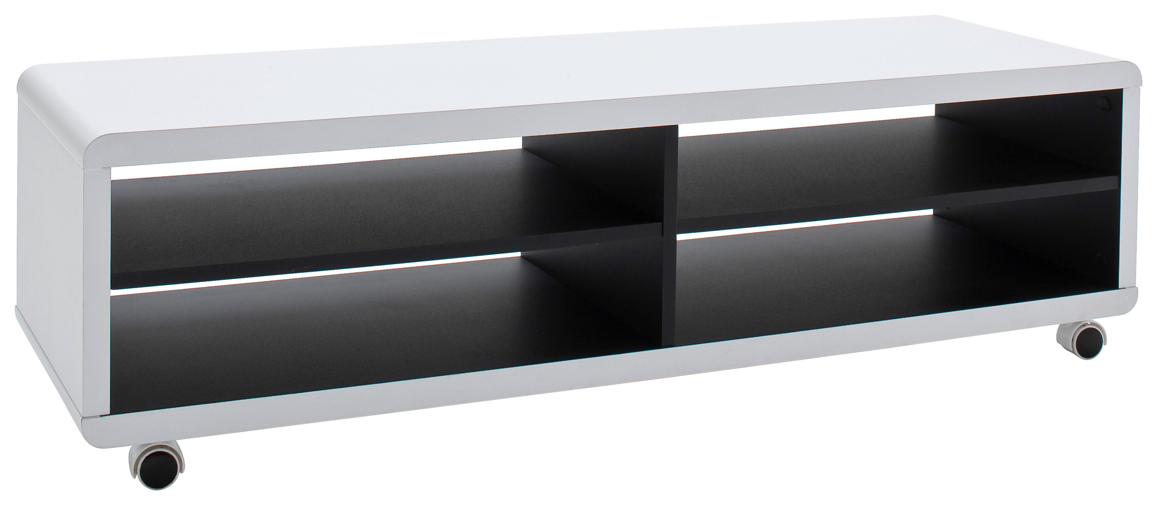 KOMODA NISKA JEFF 7 XL - czarny/biały, Konventionell, materiał drewnopochodny (120/35/39cm)