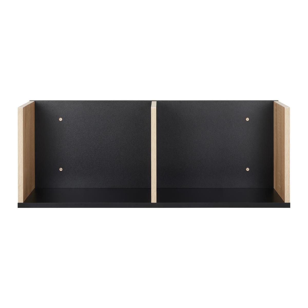 Wandregal Lori Natur/Schwarz MDF - Schwarz/Naturfarben, MODERN (80/29,5/29,5cm) - Bessagi Home