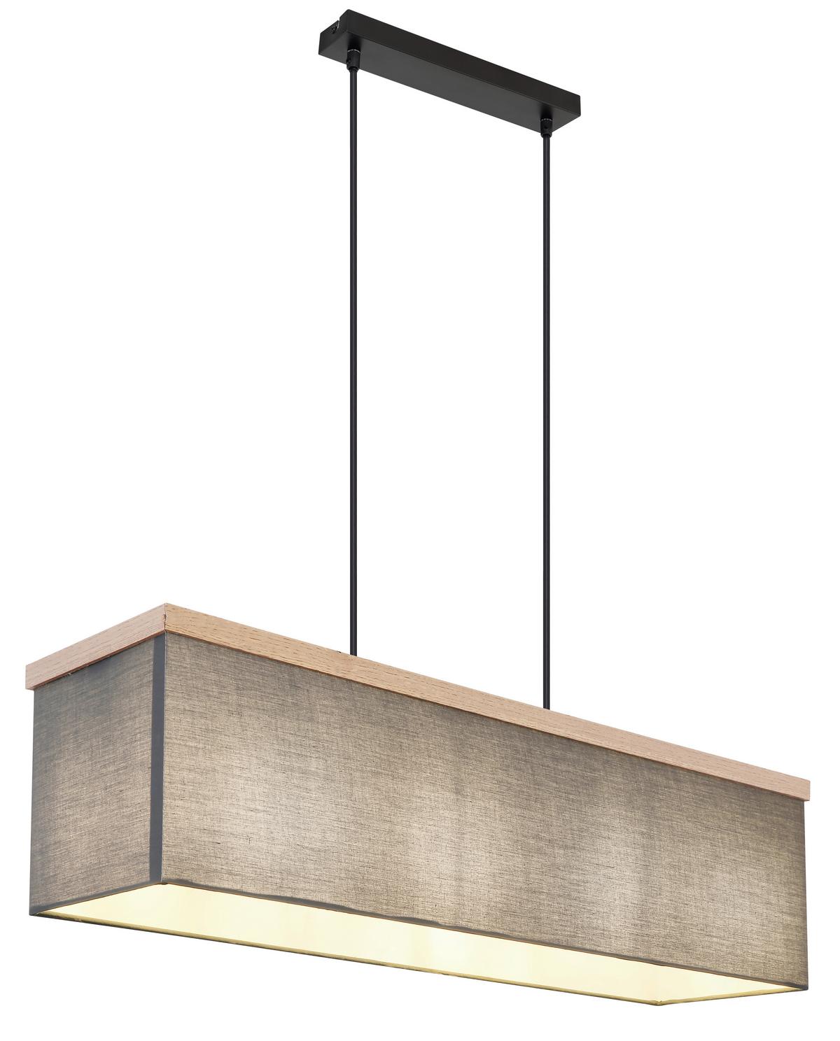 Svjetiljka Viseća 15578h - prirodne boje/crna, Konvencionalno, drvni materijal/metal (80/20/120cm) - Globo