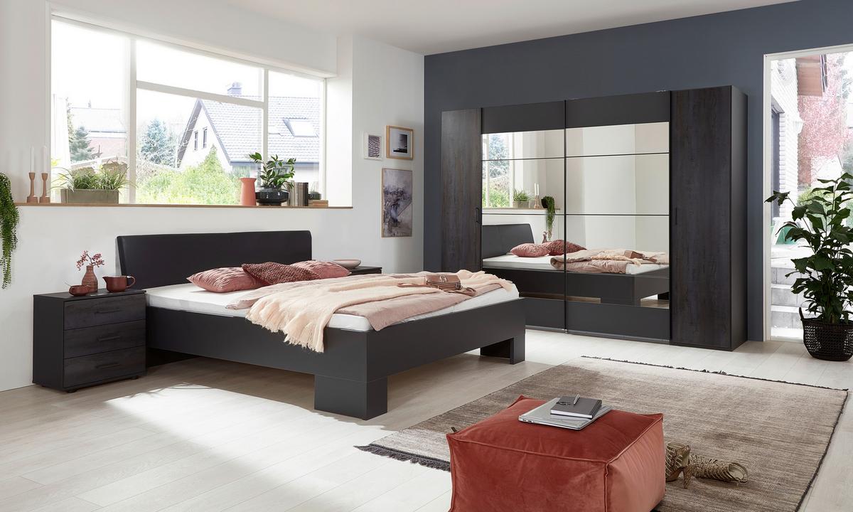 Ormar S Kliznim Vratima Kopenhagen - boje grafita/tamno siva, Basics, drvni materijal/metal (272/210/65cm) - Modern Living