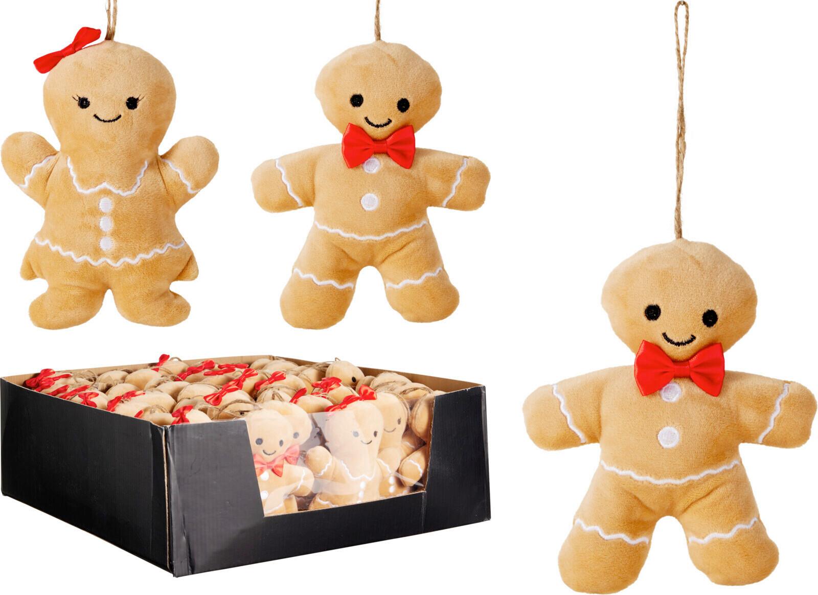 Függődísz Gingerbread - világosbarna, textil