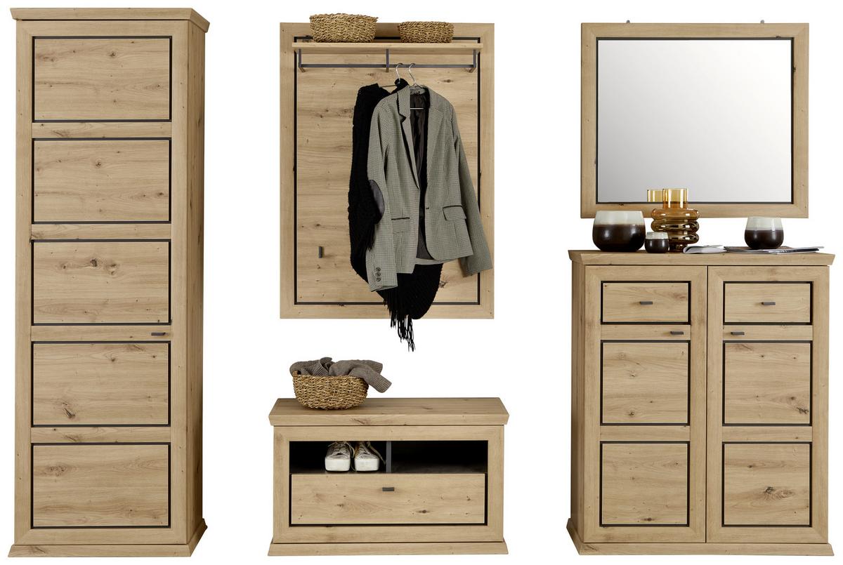 Ogledalo Harvey, 87 X 76 Cm - barve hrasta/antracit, Trendi, leseni material (87/76/2,5cm) - Mömax