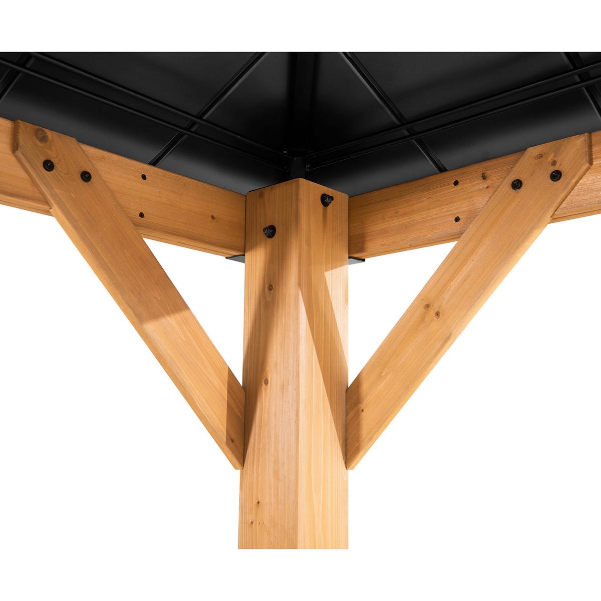 Pavillon Gazebo Rapi Anthrazit/Naturfarben - Anthrazit, Basics, Metall (273/274/273cm) - Modante