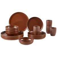 Kombinirani Servis Uno Braun, 16-Delni - rjava, Trend, keramika - Creatable