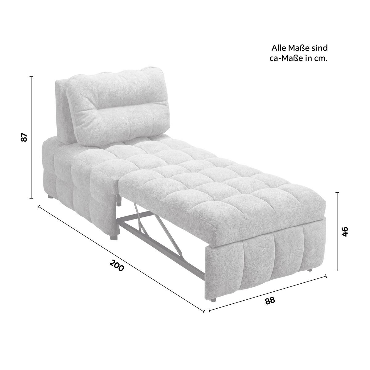 Fotelja Na Razvlačenje Liara - tamno siva/crna, Moderno, drvo/metal (88/87/110cm) - Bessagi Home