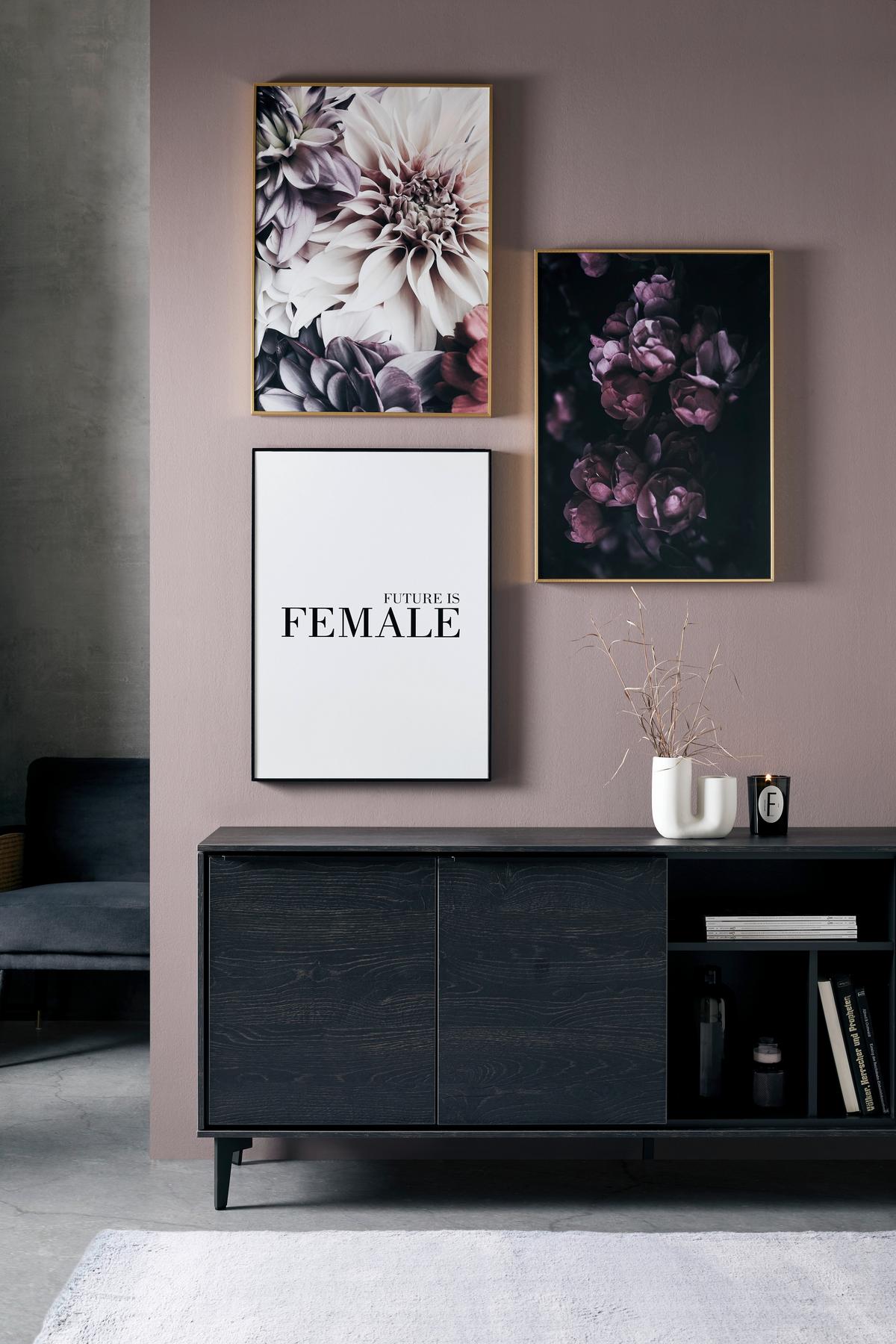 Kép Elena - fekete/fehér, faalapú anyag/papír (50/70cm) - Mömax