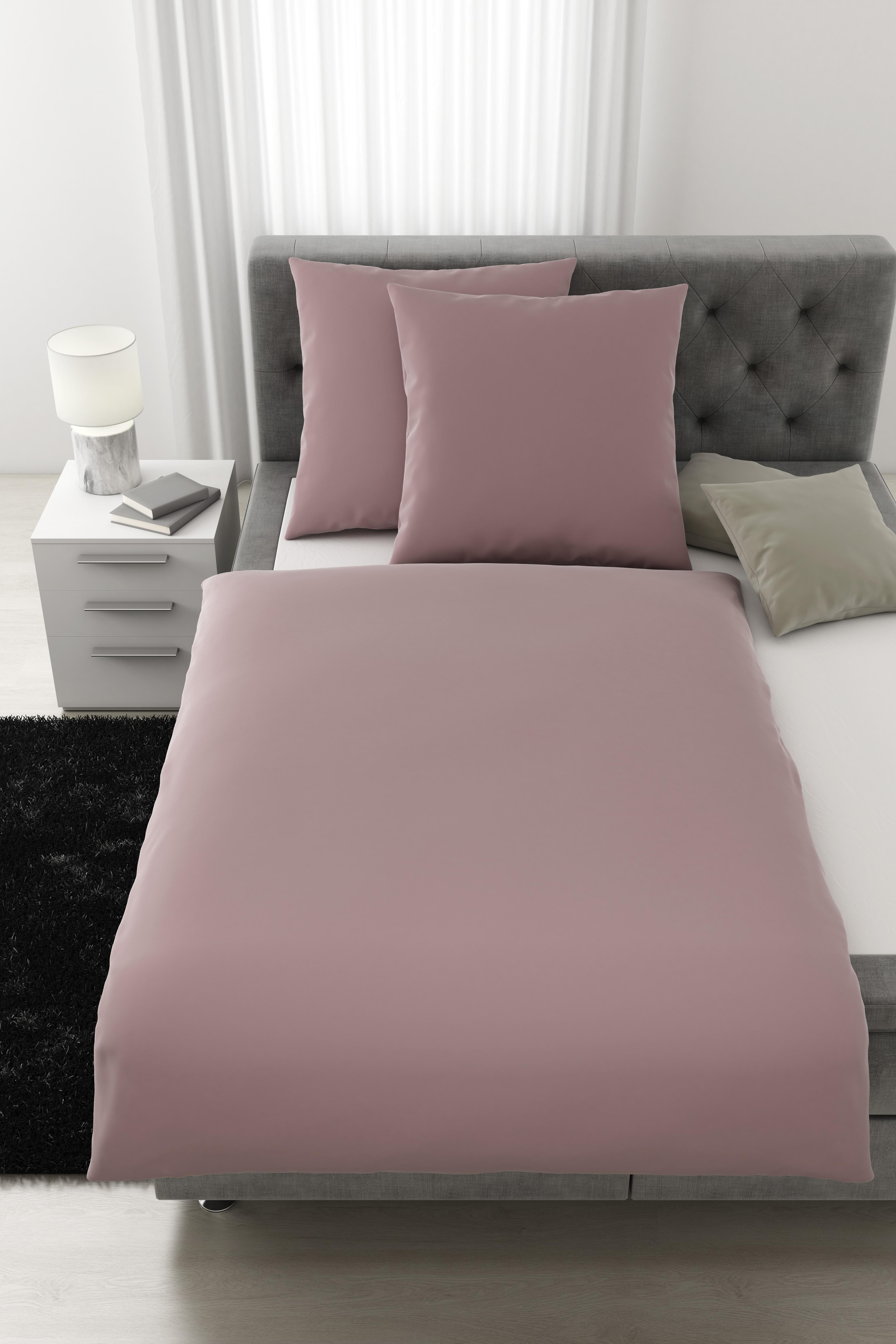 Bettwäsche Alex Uni XXL ca. 200x220cm - Altrosa, MODERN, Textil (200/220cm) - Premium Living