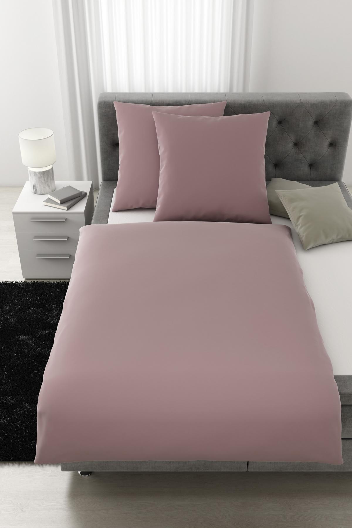 Bettwäsche Alex Uni XXL ca. 200x220cm - Altrosa, MODERN, Textil (200/220cm) - Premium Living
