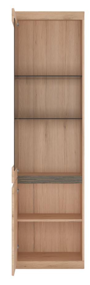 Vitrină SUMMER - stejar San Remo, Modern, sticlă/material pe bază de lemn (54/196,5/40cm) - Modern Living