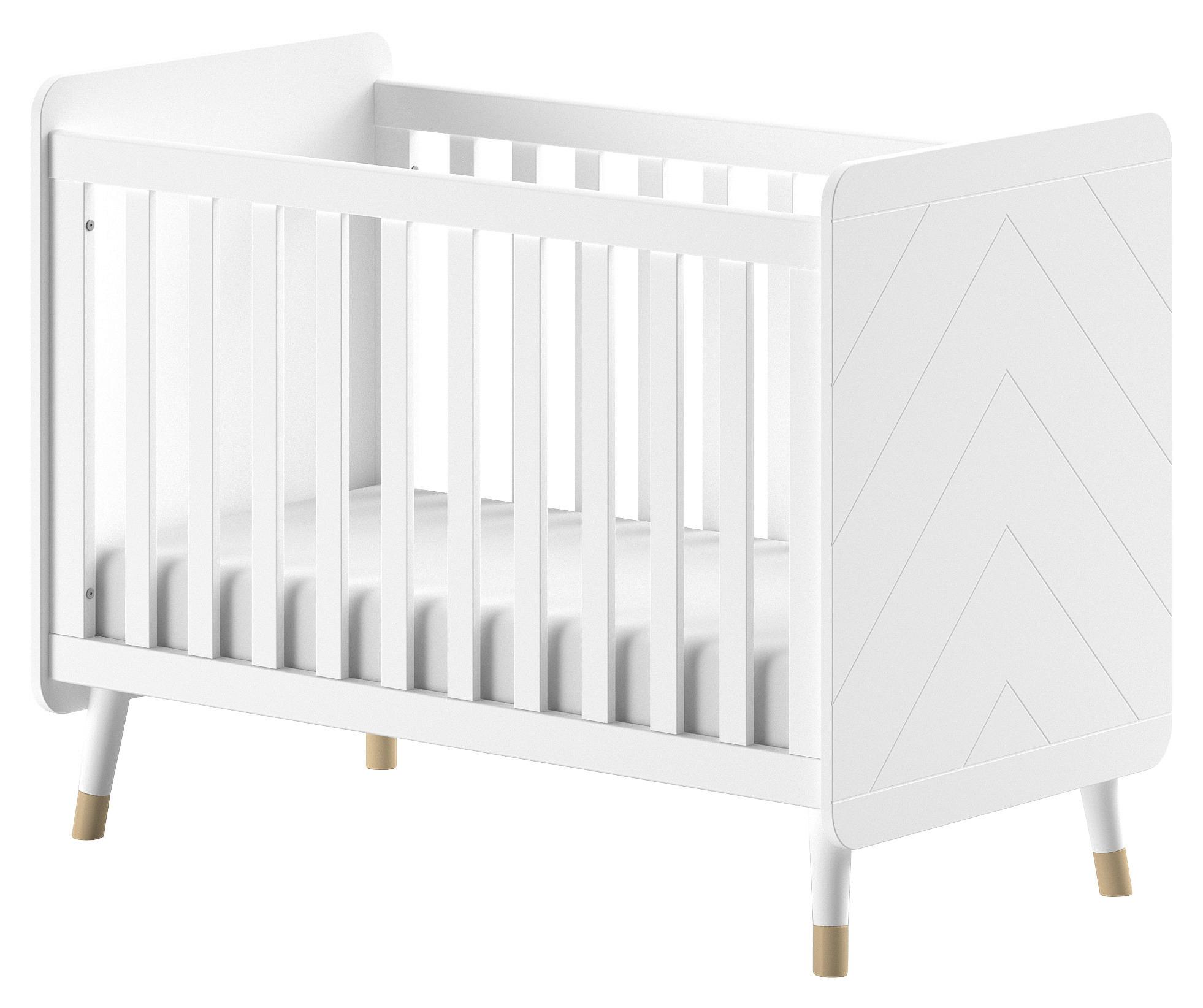 Gitterbett Billy ca. 60x120 cm Satin Weiß - Weiß, MODERN, Holzwerkstoff (60/120cm) - MID.YOU