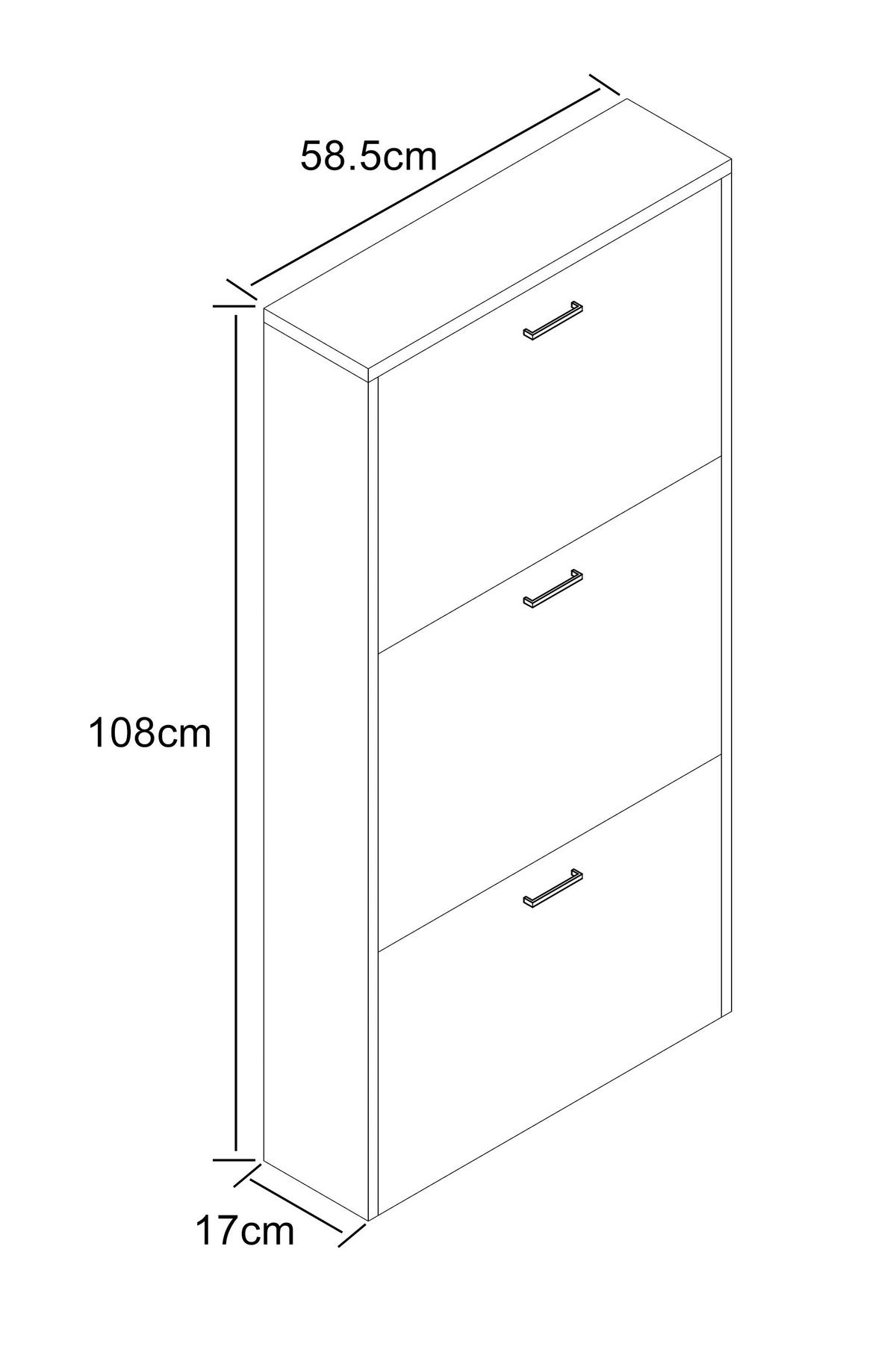 SCHUHSCHRANK SULOS M - Anthrazit/Silberfarben, Design, Holzwerkstoff/Kunststoff (59/108/17cm) - MID.YOU