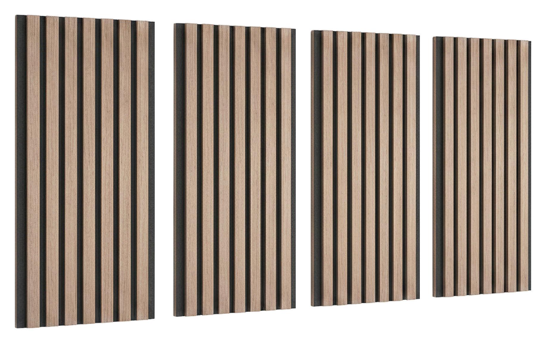 Akustikpaneel Ashley Walnussfarben 4-Teilig - Walnussfarben, Modern, Holz/Holzwerkstoff (60,5/28/1,2cm) - Mömax