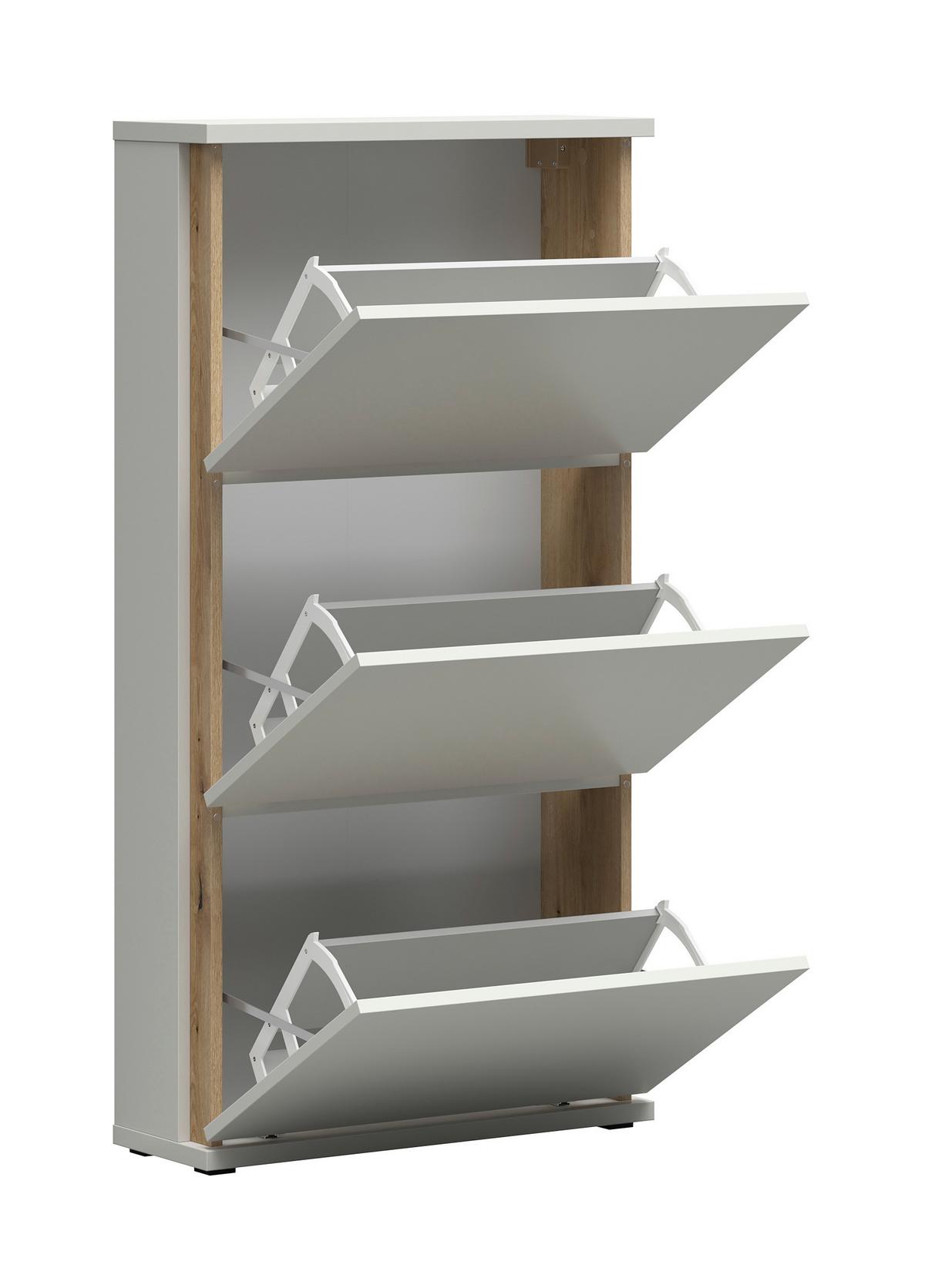 Schuhkipper Antonio Kaschmir/Evoke Eiche - Eichefarben/Creme, Modern, Holzwerkstoff/Kunststoff (61/118/21cm) - Mömax