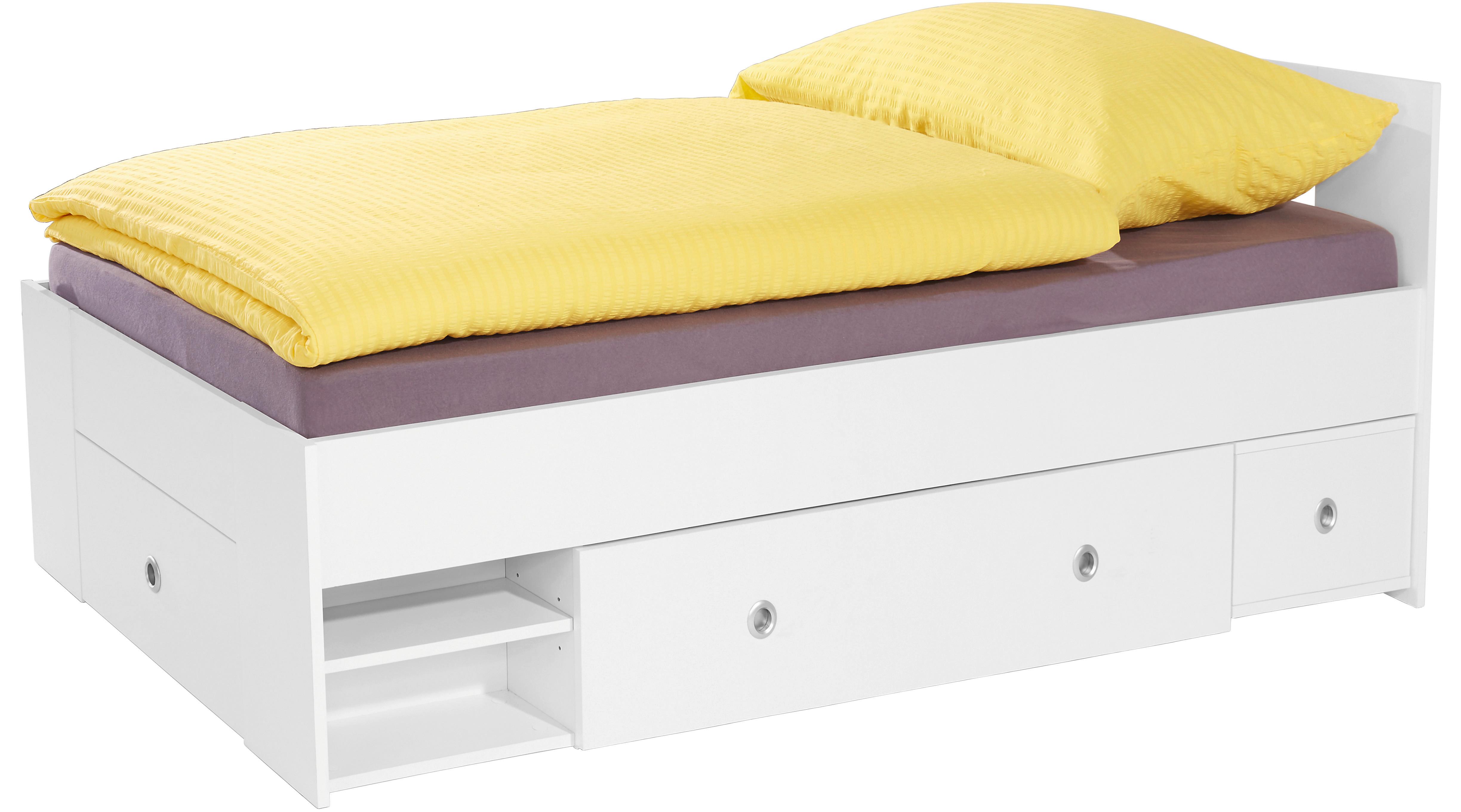 Krevet Azurro 90 - bijela, Modern, drvni materijal (90/200cm) - Based
