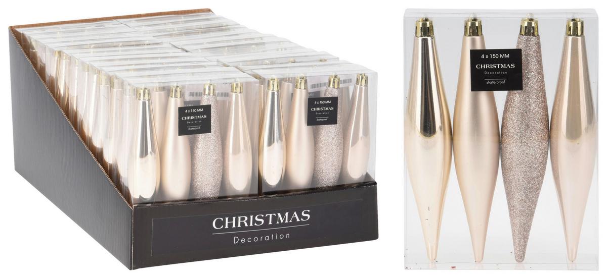 Christbaumkugel ICICLE - Creme, Kunststoff (3/15/11cm)