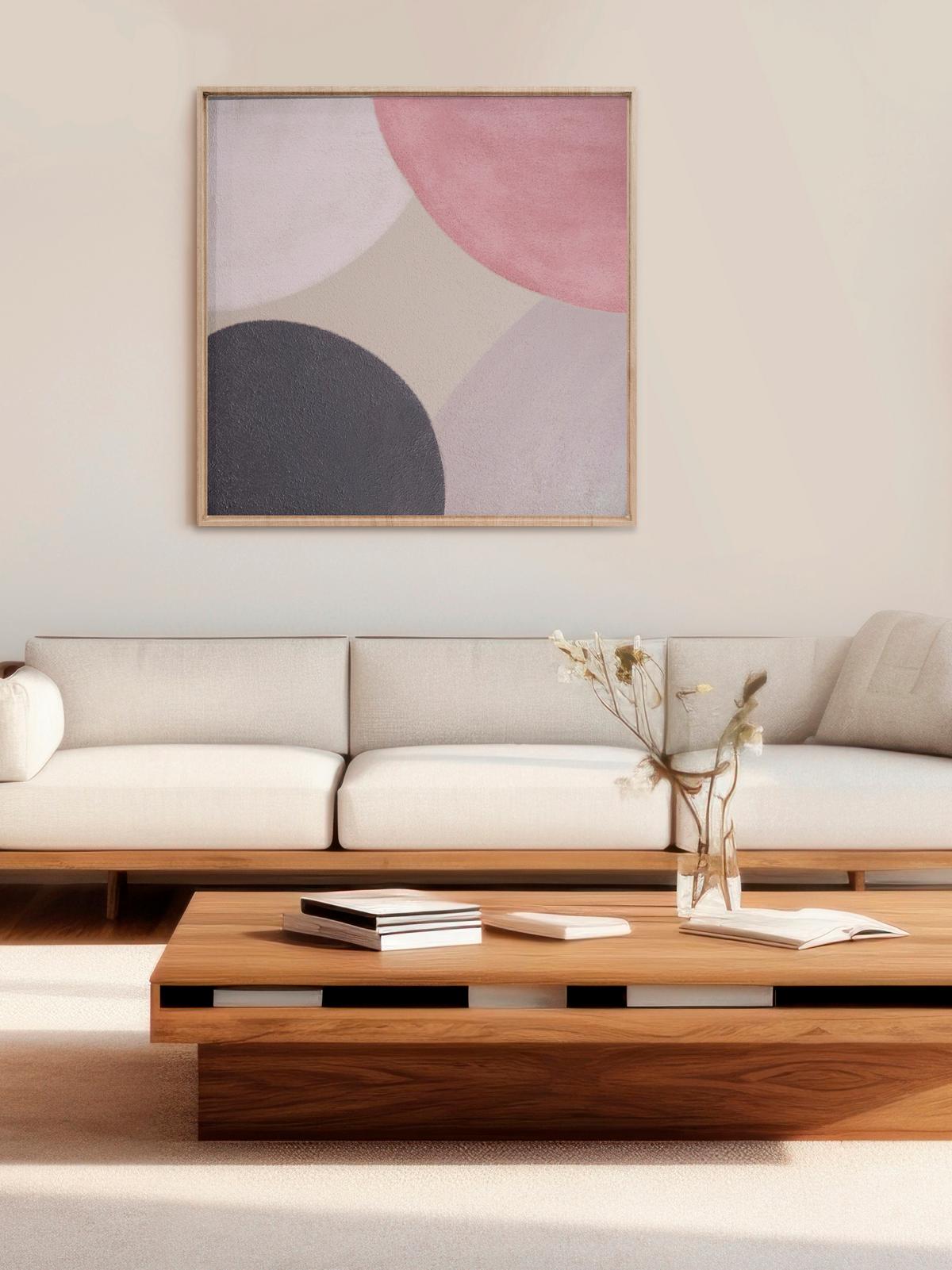 BILD BHM-ORIGINAL-024-100X100 - Hellbraun/Beige, Basics, Holz/Metall (100/100/10cm)