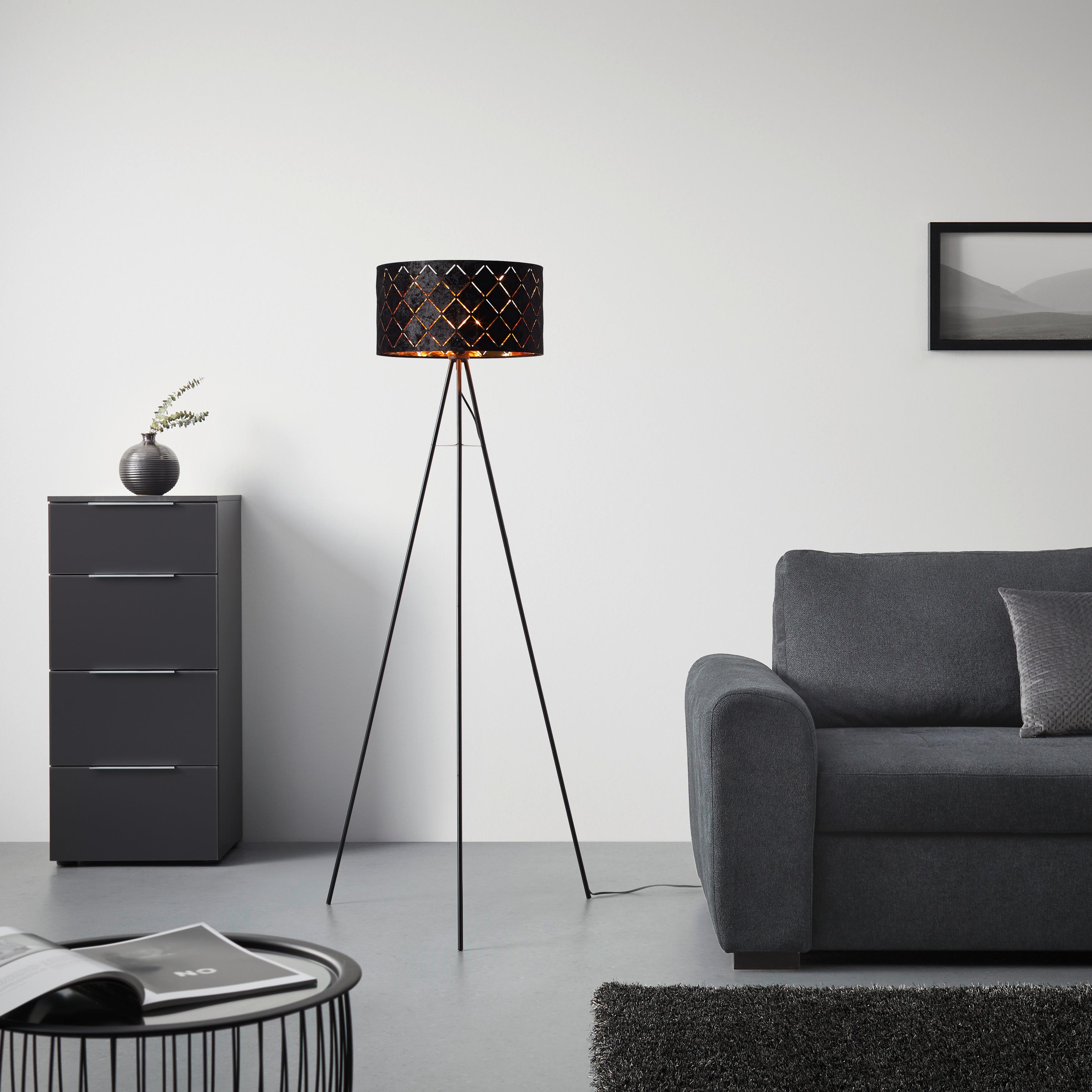 GOLVLAMPA EVELYN - svart, Lifestyle, metall (149cm) - Mömax