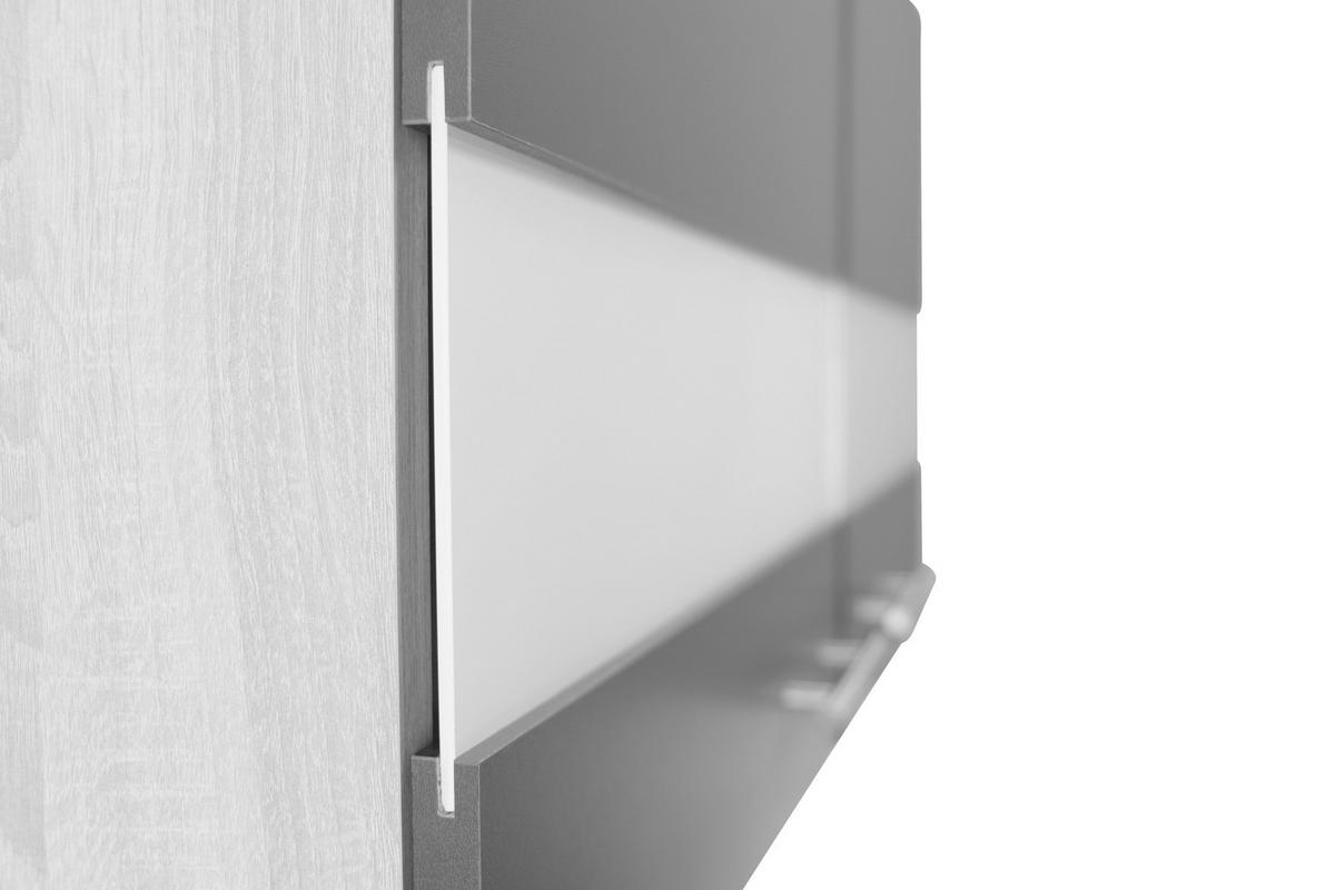 Bife Omara Merle, 100cm - srebrne barve/siva, Basics, kovina/steklo (100/200/60cm) - Respekta